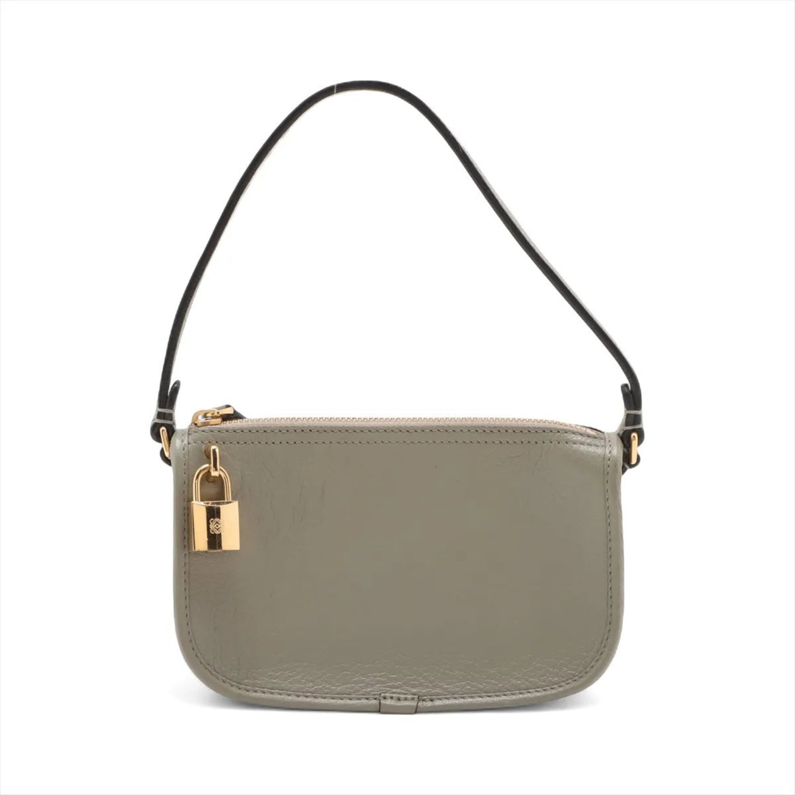 Loewe Handbag Leather: Loewe Handbag Leather Gray Loewe Handbag Leather. Made from high-quality leather, this compact handbag measures 12cm x 18cm x 5cm and features a sleek design. The bag's gray color adds a touch of