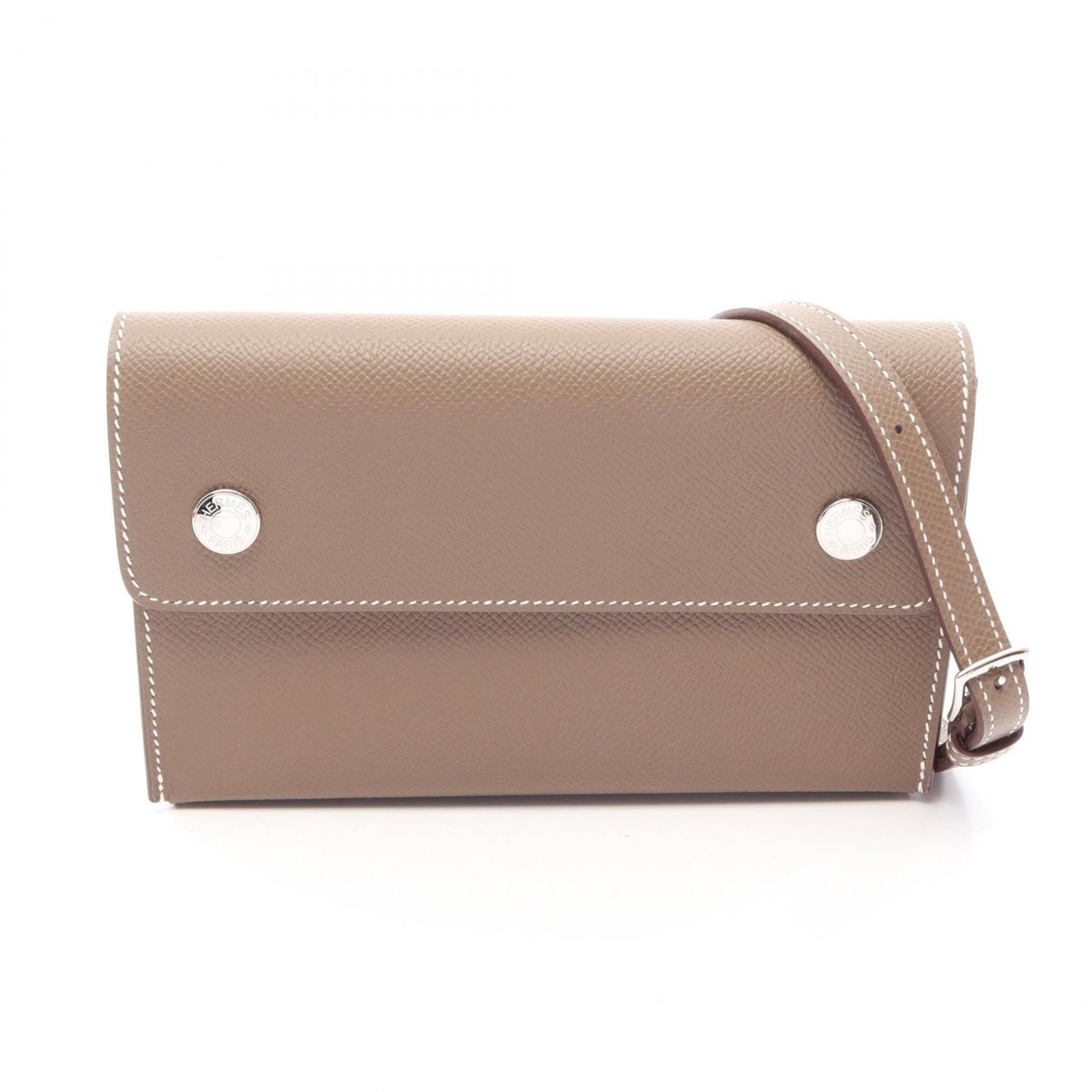 Handbag Hermes Epsom Leather Shoulder Bag: Handbag Hermes Epsom Leather Shoulder Bag Epsom leather shoulder bag in Etoupe gray, featuring classic design and timeless elegance. Made with high-quality Epsom leather, this handbag boasts a sophist