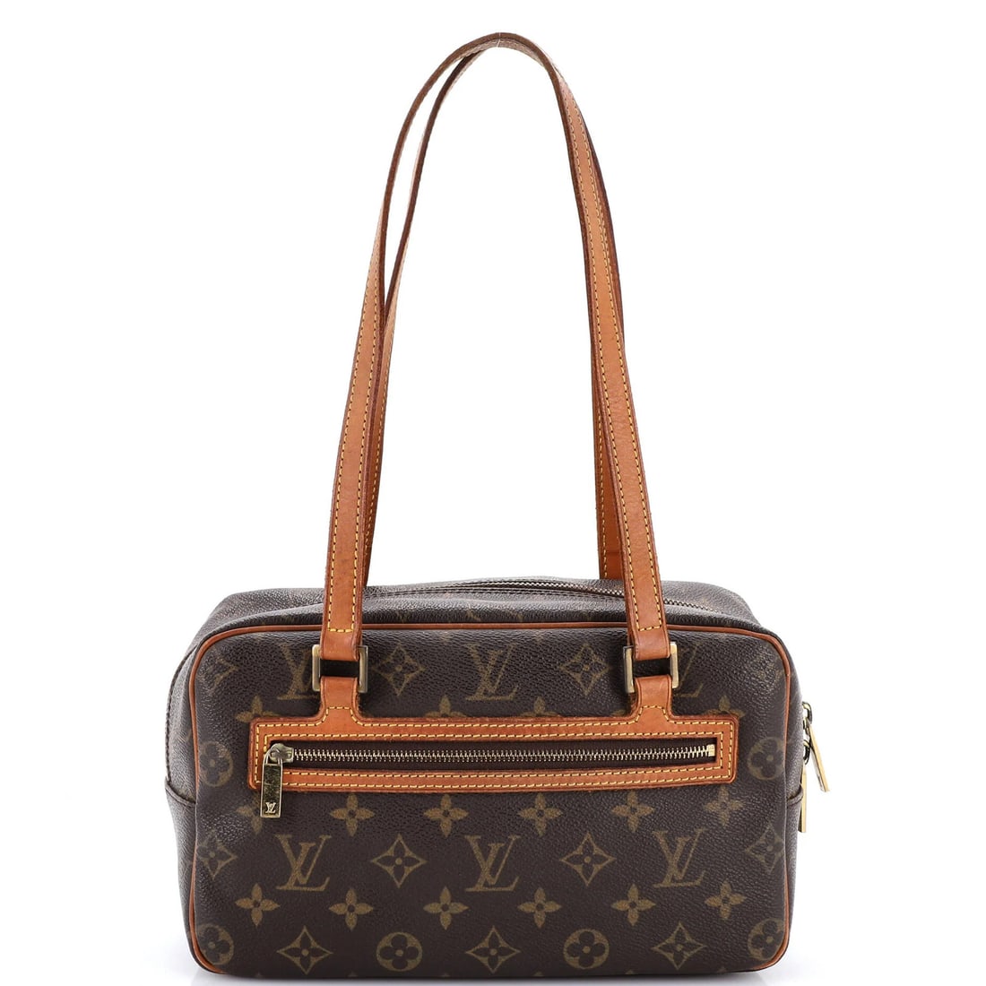 Louis Vuitton Monogram Canvas MM Handbag Cite: Louis Vuitton Monogram Canvas MM Handbag Cite Brown Louis Vuitton Monogram Canvas MM Cite Handbag with Gold Hardware, featuring a classic shoulder bag design and signature monogram pattern. The