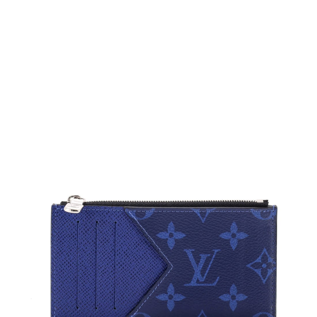 Louis Vuitton Coin Card Holder Monogram Taigarama: Louis Vuitton Coin Card Holder Monogram Taigarama Blue Louis Vuitton Coin Card Holder Monogram Taigarama in great condition. This canvas coated leather wallet features the iconic monogram Taigarama