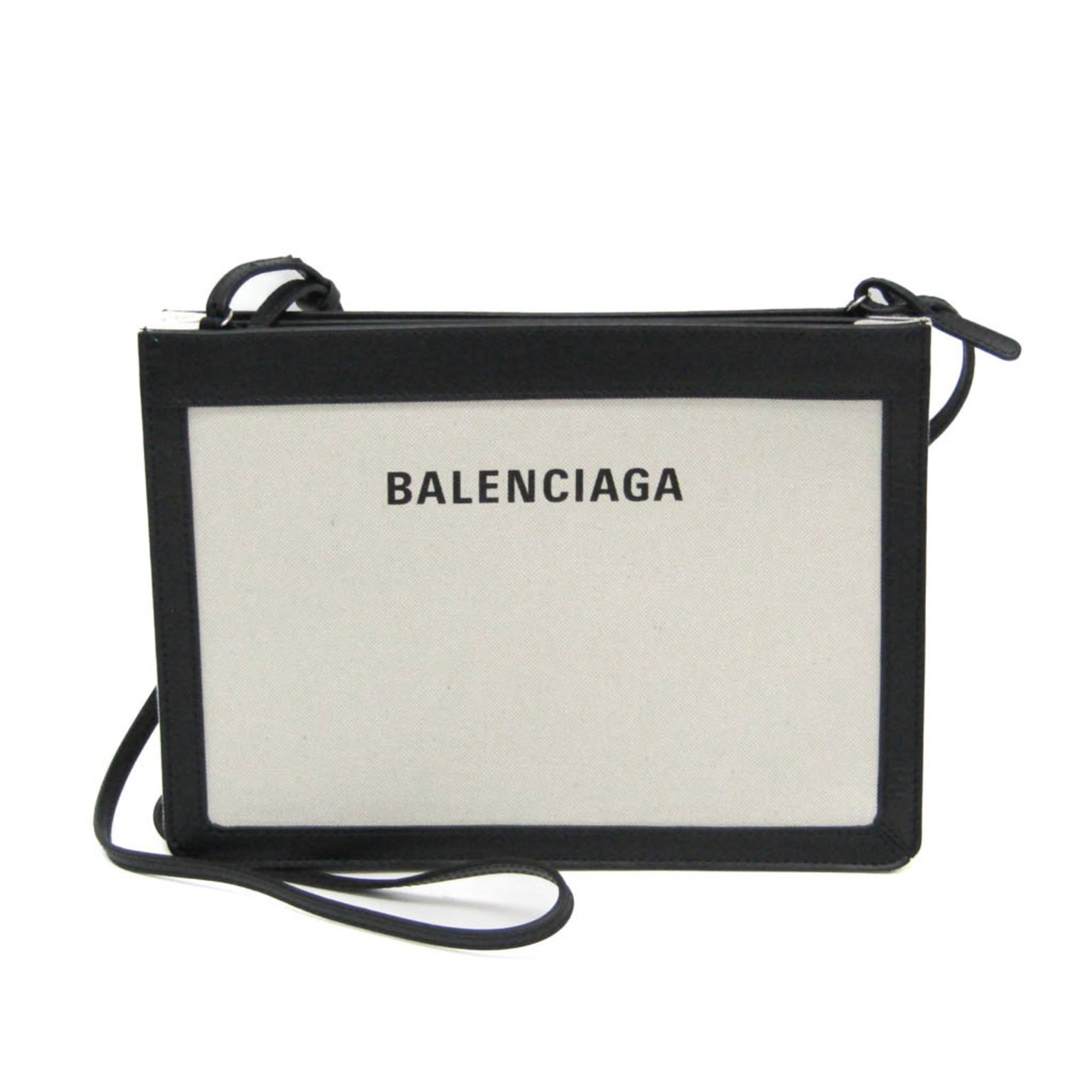 Canvas leather bag shoulder: Canvas leather bag shoulder Canvas leather bag shoulder with snap fastener and zipper closure, featuring an open pocket and adjustable strap length. Made from canvas and leather, this navy pochette me
