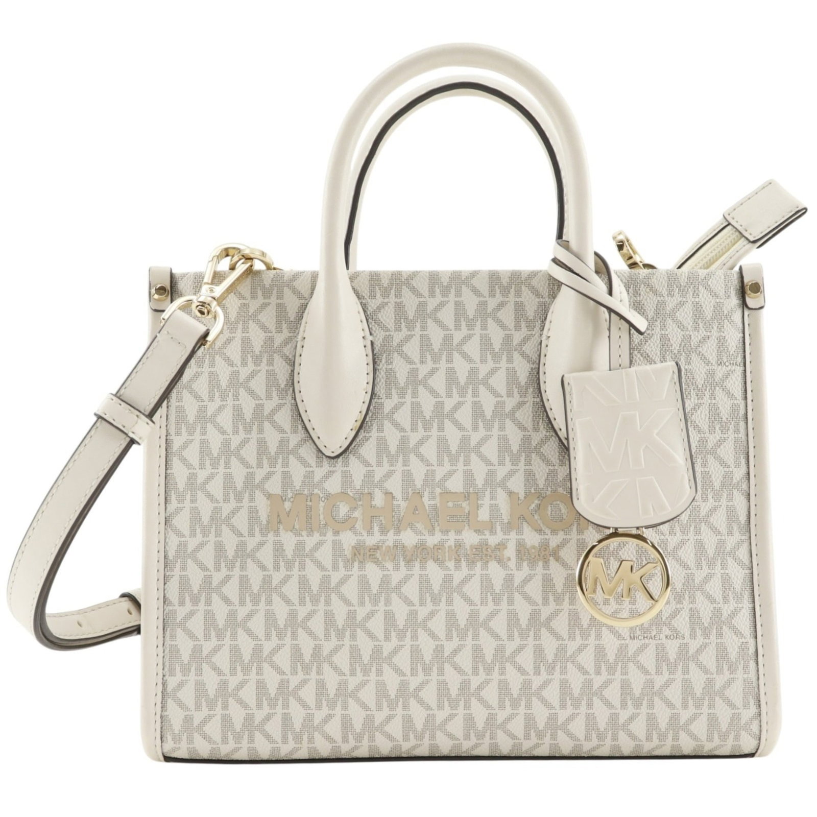 PVC Handbag Michael Kors: PVC Handbag Michael Kors White PVC Michael Kors handbag with a classic design, measuring 19cm x 24cm x 9cm and weighing 490g. Features a sturdy handle drop of 8.00cm and adjustable strap drop of 60cm 
