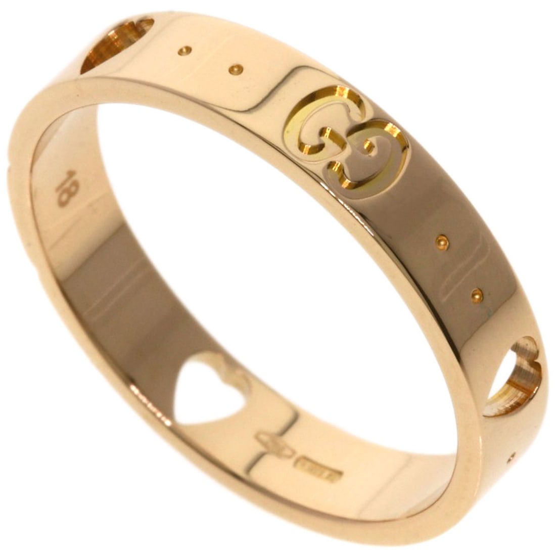 Gucci K18 Pink Gold Amor Icon Ring: Gucci K18 Pink Gold Amor Icon Ring K18 Pink Gold Amor Icon Ring by GUCCI features a luxurious gold metal exterior with a K18 pink gold material, making it a standout piece. This ring boasts the