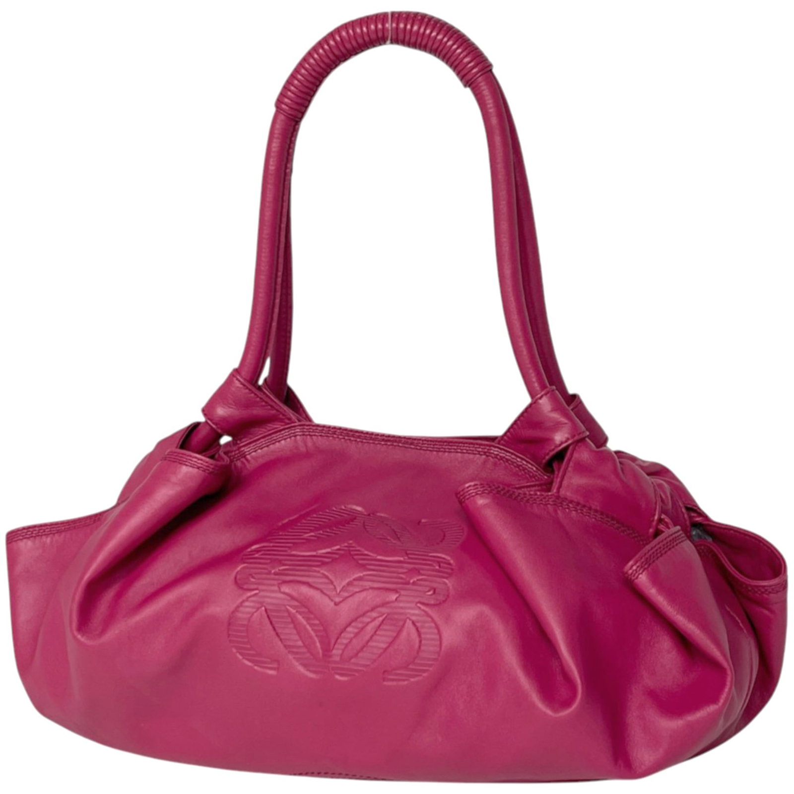 Loewe Handbag Leather: Loewe Handbag Leather Pink Loewe Handbag Leather, measuring 20cm x 40cm x 10cm, offers a unique and stylish accessory. Made from high-quality leather, this handbag features a distinctive pink color