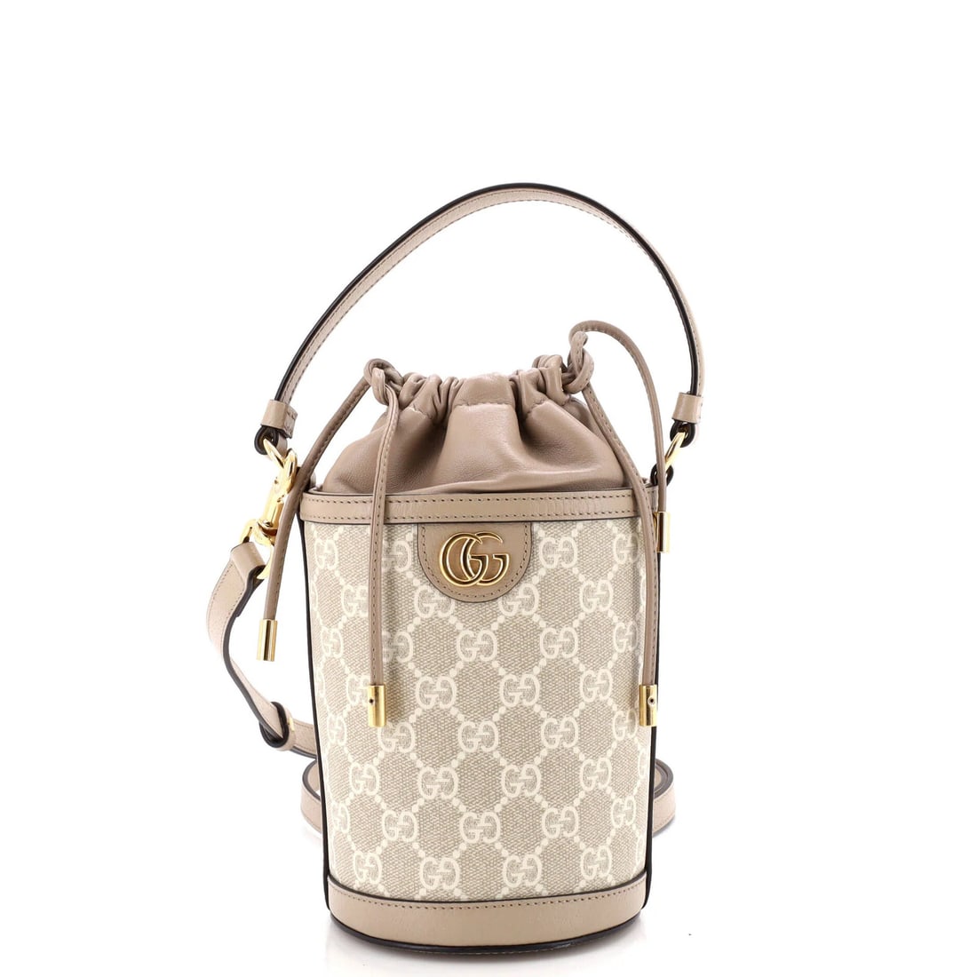 Gucci GG Coated Canvas Ophidia Top Handle Mini Bucket Bag Leather: Gucci GG Coated Canvas Ophidia Top Handle Mini Bucket Bag Leather Gucci GG Coated Canvas Ophidia Top Handle Mini Bucket Bag Leather - A stylish and compact mini bucket bag featuring Gucci's iconic GG 