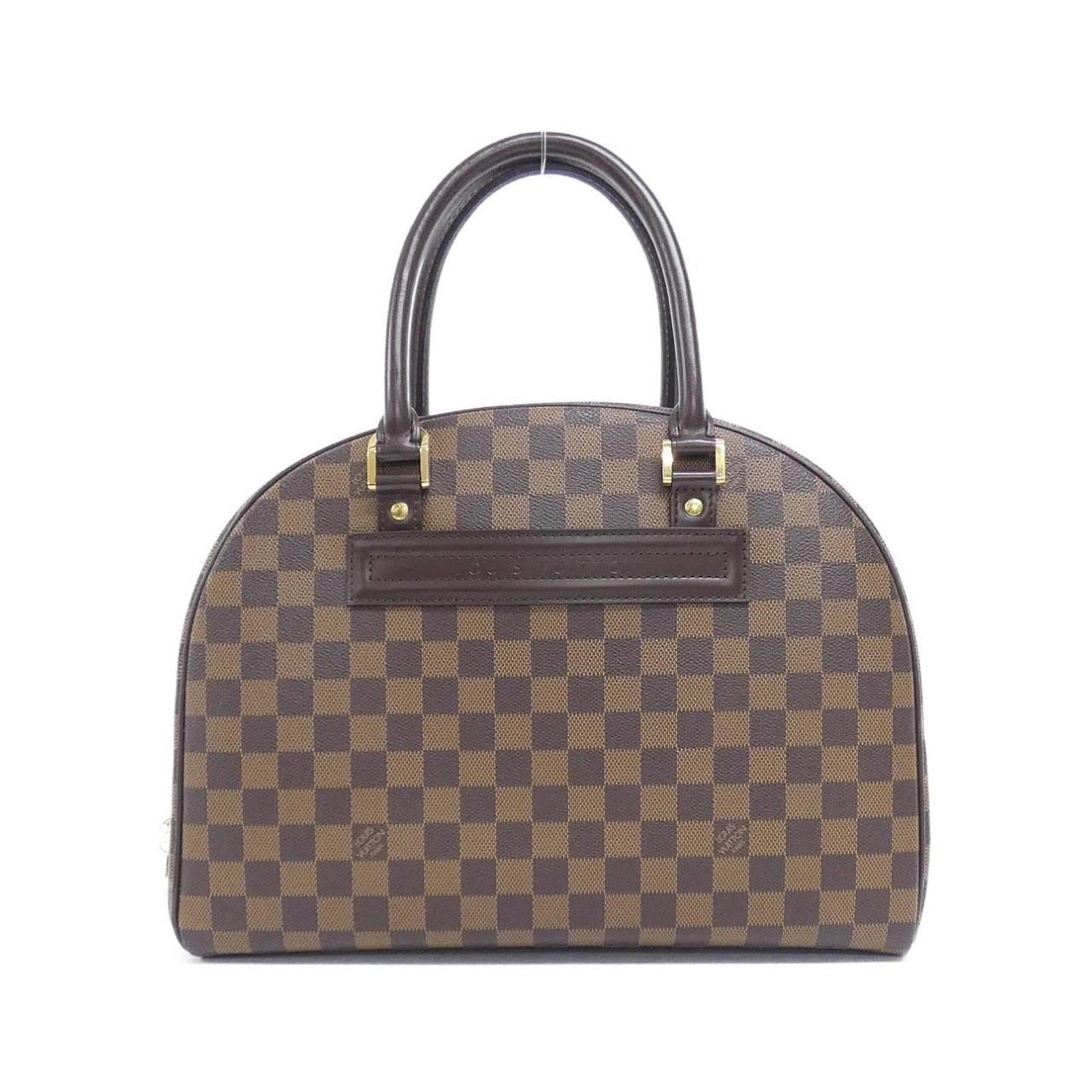 Canvas Coated Louis Vuitton Handbag: Canvas Coated Louis Vuitton Handbag Canvas Coated Louis Vuitton Handbag - Ebene Color with Gold Hardware. This handbag features coated canvas material and measures 27cm x 35cm x 15cm, making it a comp