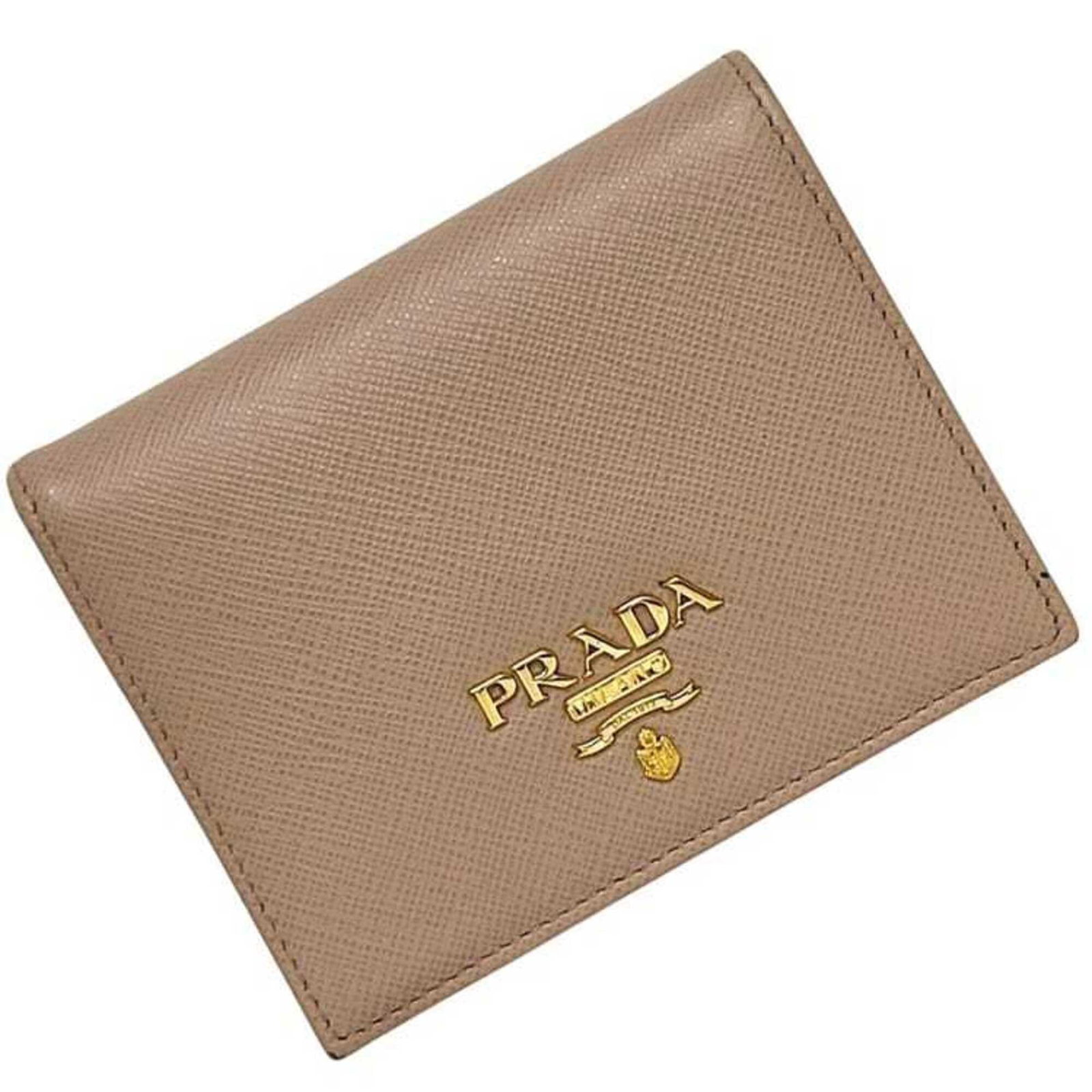 Prada Wallet (Bi-Fold) Leather: Prada Wallet (Bi-Fold) Leather The Prada Saffiano leather bi-fold wallet boasts sleek design and premium quality construction, featuring the iconic brand's signature style. Made from durable Saffiano 