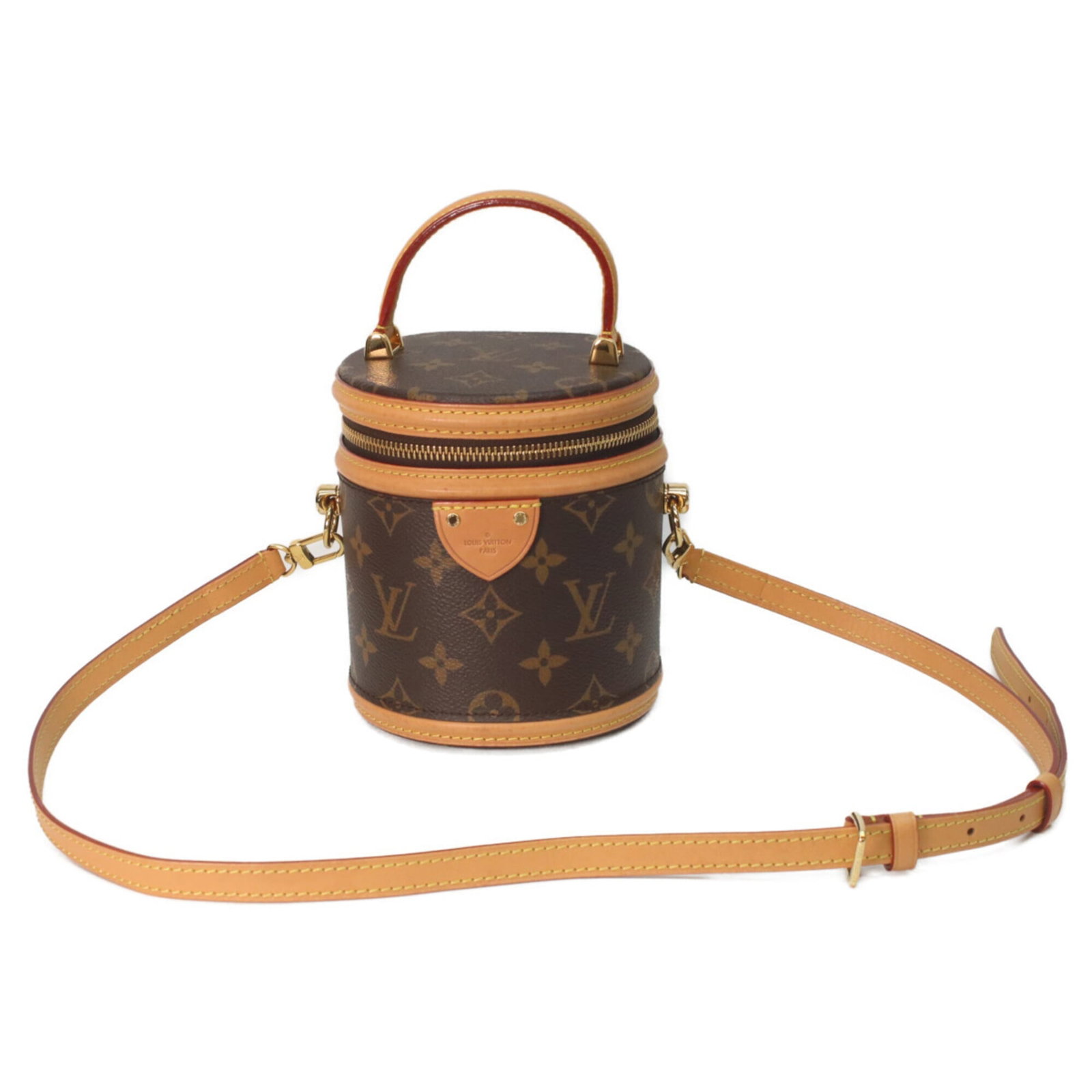 Shoulder Bag Monogram By Louis Vuitton: Shoulder Bag Monogram By Louis Vuitton Monogrammed with iconic Louis Vuitton design, this beige shoulder bag boasts gold hardware for a touch of luxury. With its compact size and precise