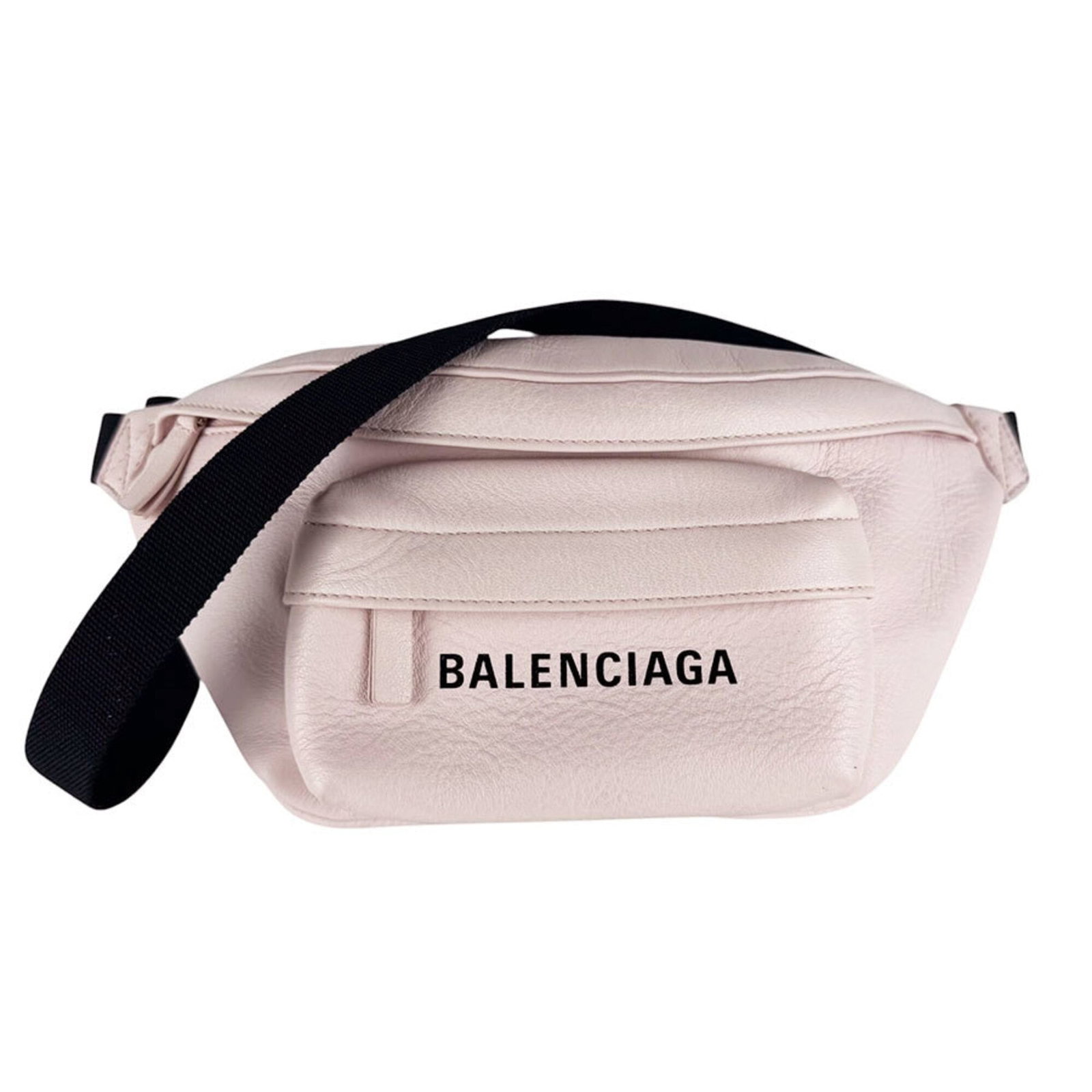 Bag leather sling Balenciaga: Bag leather sling Balenciaga Black and light pink leather sling bag from Balenciaga, measuring 12cm x 30cm x 3cm. The sleek design and high-quality materials make it a stylish accessory for everyday