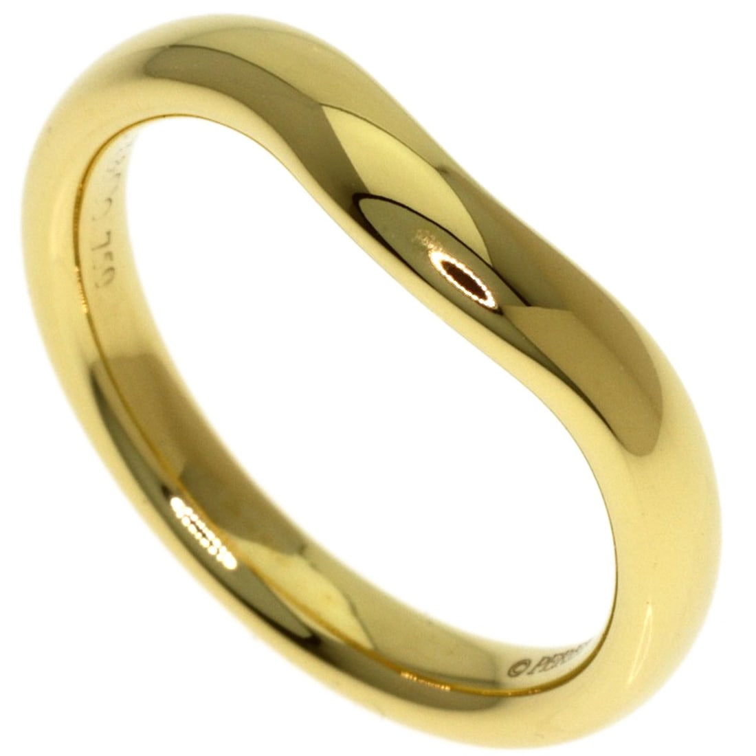 Tiffany&Co. Curved Band Ring K18 Yellow Gold: Tiffany&Co. Curved Band Ring K18 Yellow Gold K18 Yellow Gold Curved Band Ring from Tiffany&Co. - A sleek and sophisticated design, this curved band ring showcases the luxury of K18 yellow gold, a