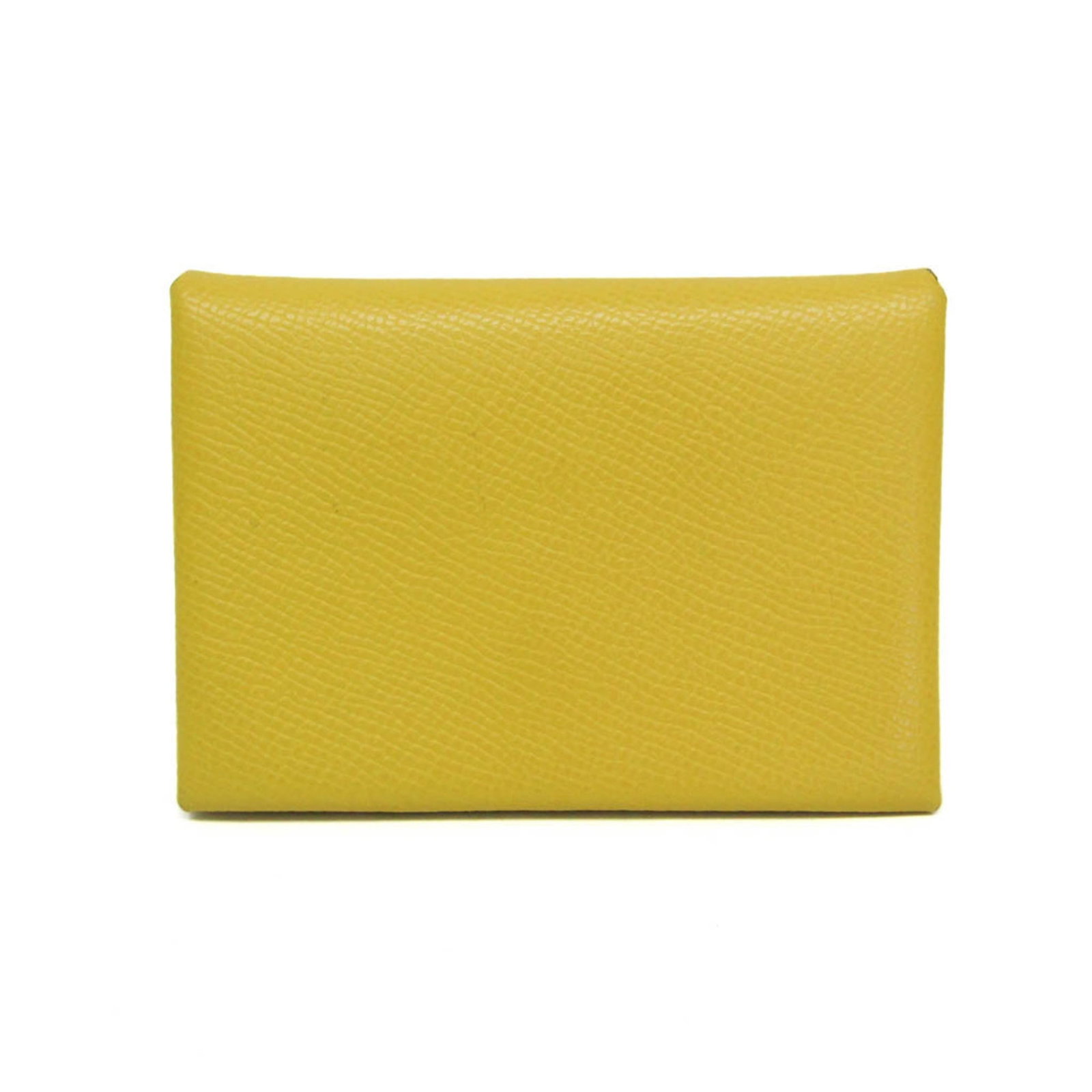 Hermes Card Case Epsom Leather: Hermes Card Case Epsom Leather Epsom leather card case from Hermes, featuring a snap fastener closure and button pocket for added organization. Made in France, this stylish accessory boasts a bright y