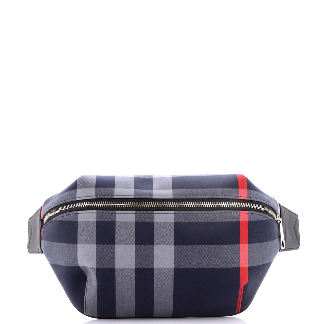 Sonny Belt Bag Burberry House Check Canvas: Sonny Belt Bag Burberry House Check Canvas Black canvas Sonny Belt Bag with House Check design, featuring scuffs and edge wear on the exterior and minor stains. The interior has a black fabric lining 