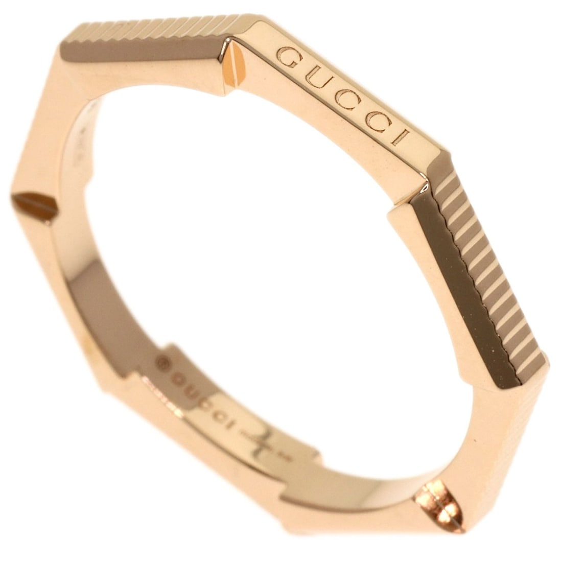 Gucci Link To Love #15 Ring K18 Pink Gold: Gucci Link To Love #15 Ring K18 Pink Gold K18 Pink Gold ring with signature, crafted from high-quality gold metal, and featuring a distinctive Link To Love #15 style. This elegant ring boasts the