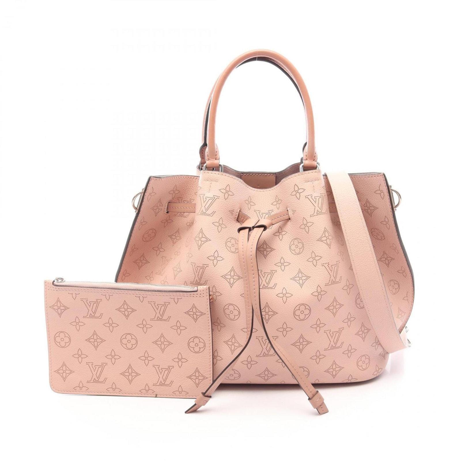 Pouch Handbag Leather Vuitton Louis: Pouch Handbag Leather Vuitton Louis Pink leather Louis Vuitton pouch handbag with dimensions 27cm x 30cm x 12cm. Made from high-quality leather, this stylish and compact bag features a classic design 