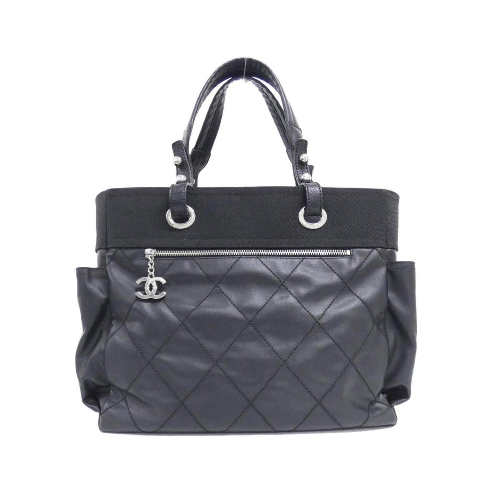 Canvas Handbag Chanel: Canvas Handbag Chanel Canvas Handbag Chanel - A Timeless Black Classic. Made from high-quality canvas, this sleek black handbag features silver hardware and a compact size perfect for everyday use. It