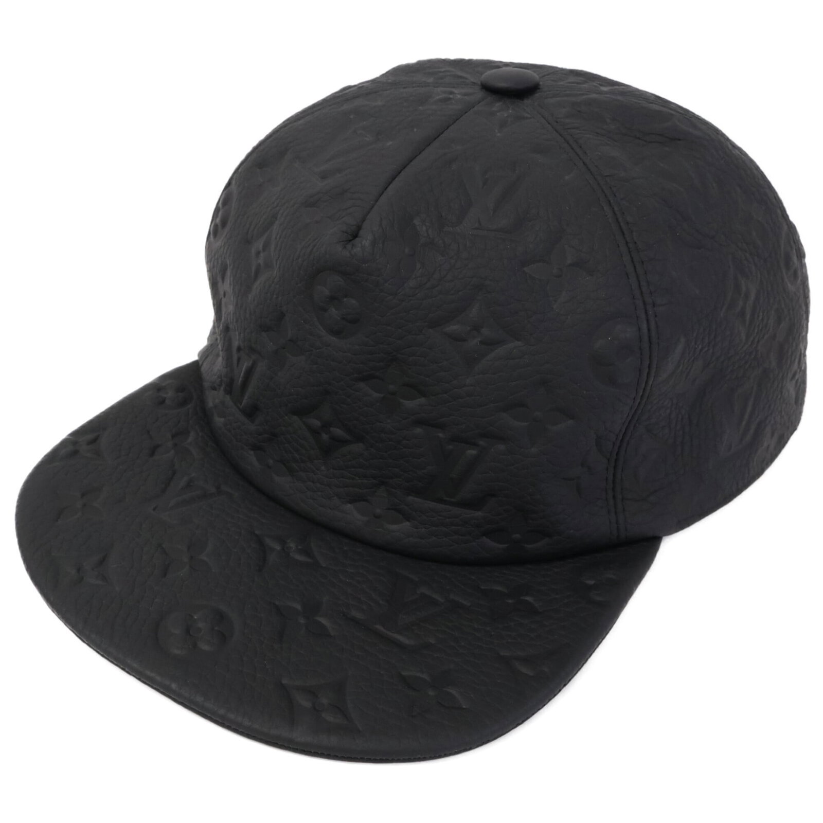 Louis Vuitton Cap Leather: Louis Vuitton Cap Leather Cap Leather from Louis Vuitton, crafted from high-quality Calfskin leather. This stylish accessory boasts a sleek black design and measures 60cm in circumference, making it a