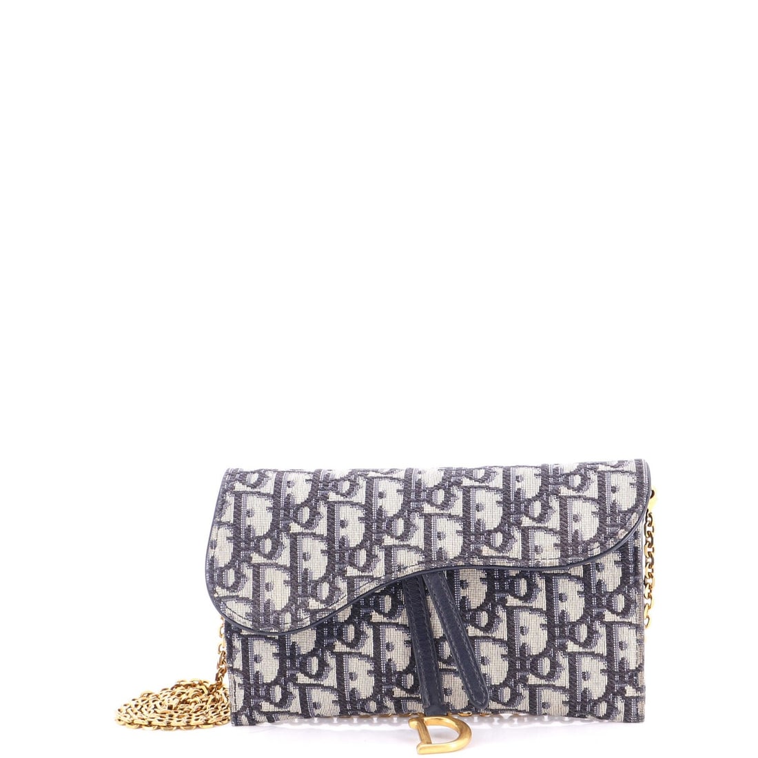 Christian Dior Canvas Saddle Oblique Wallet: Christian Dior Canvas Saddle Oblique Wallet The Christian Dior Canvas Saddle Oblique Wallet boasts a striking blue canvas exterior with an aged gold buckle, adding a touch of sophistication to any out