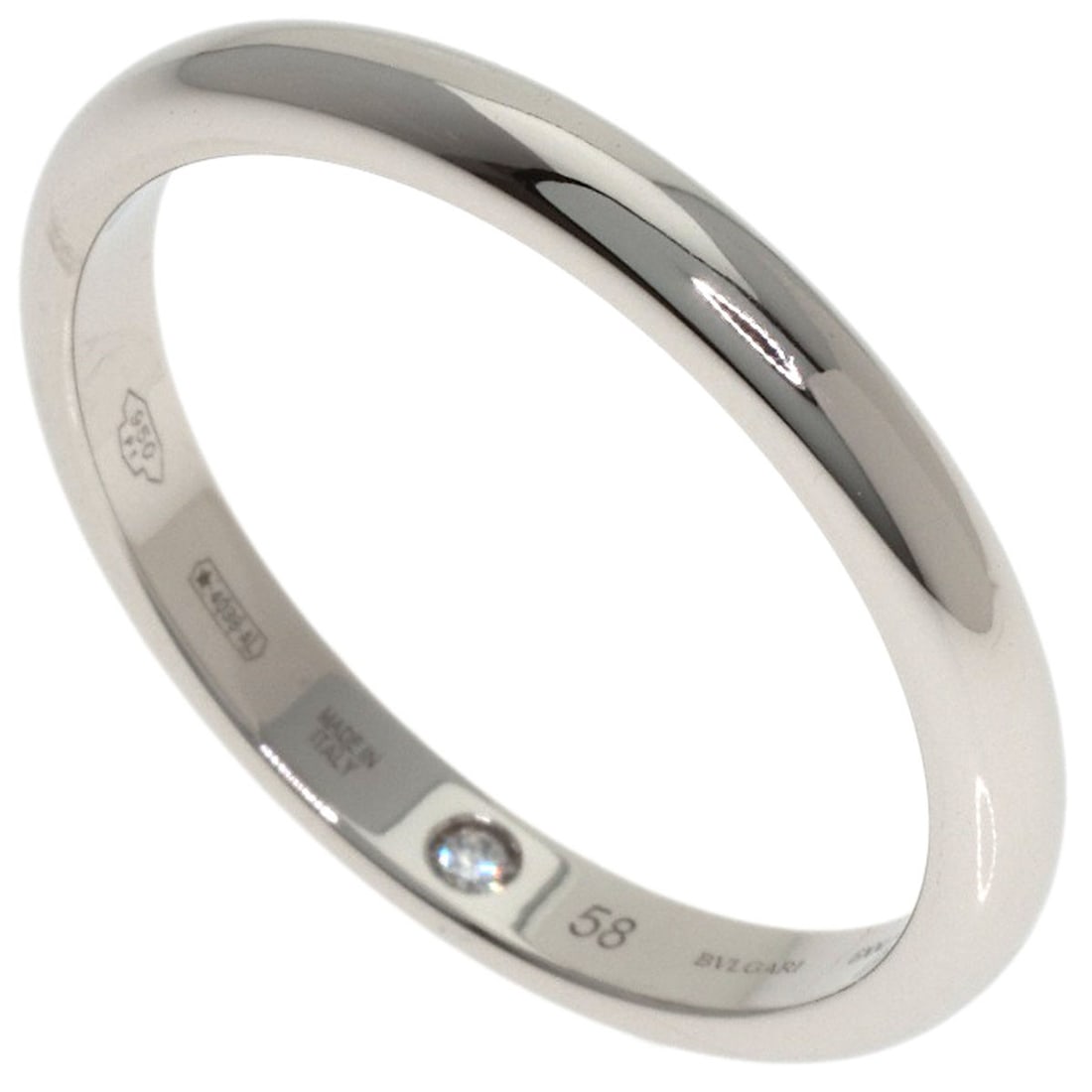 Bvlgari Fedi Inner Diamond Stone Platinum Pt950: Bvlgari Fedi Inner Diamond Stone Platinum Pt950 Bvlgari's Inner Diamond Stone Platinum Pt950 ring boasts a striking silver metal exterior and a platinum band, showcasing the luxury brand's signature