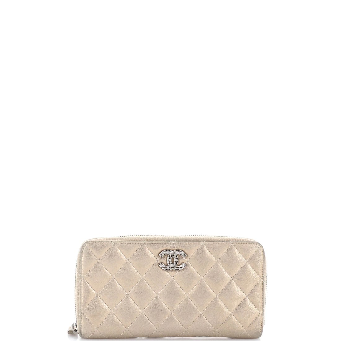 Quilted Calfskin Iridescent Zip Around Wallet Paris Salzburg Long: Quilted Calfskin Iridescent Zip Around Wallet Paris Salzburg Long Gold Quilted Iridescent Calfskin Long Wallet with Silver Hardware. This Paris Salzburg Zip Around Wallet features quilted iridescent