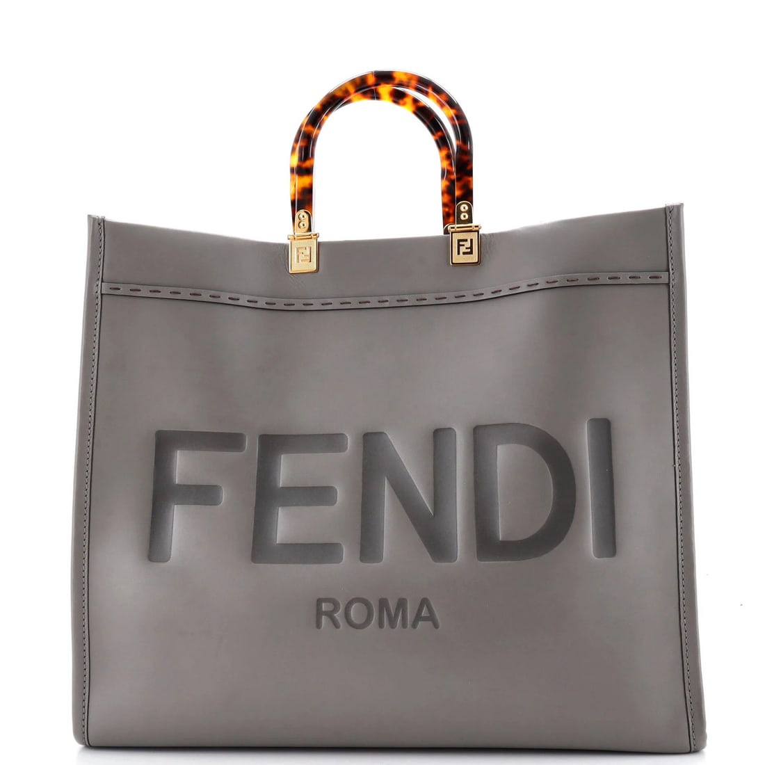 Leather tote shopper sunshine Fendi large: Leather tote shopper sunshine Fendi large Large Fendi Sunshine Shopper Tote in Green Leather. This excellent condition, large tote features green leather exterior with minor scuffs and creases, and a 