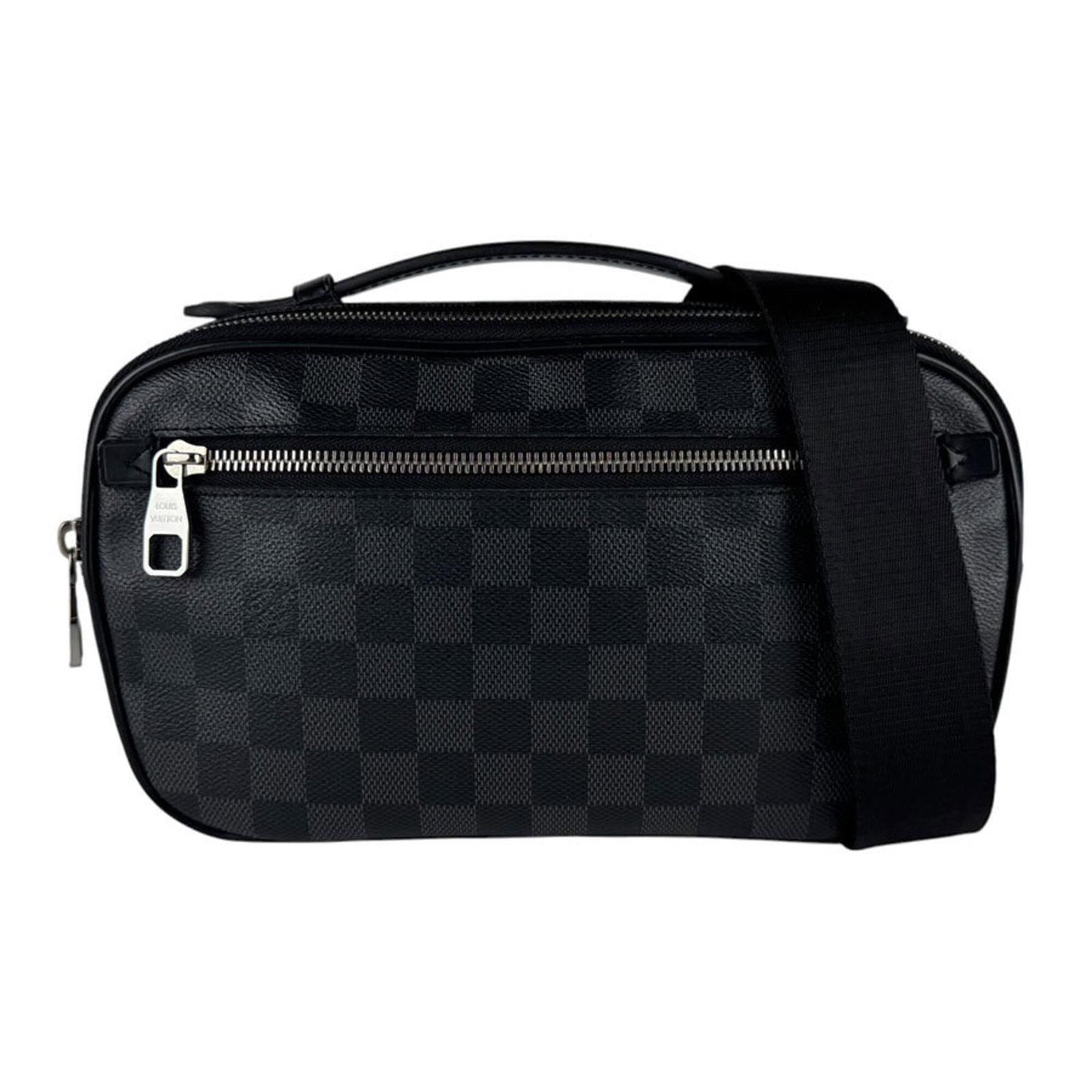 Graphite Damier Sling Bag Louis Vuitton: Graphite Damier Sling Bag Louis Vuitton Damier Graphite, the iconic Louis Vuitton pattern, takes center stage in this sleek and sophisticated sling bag. Made from high-quality Damier Graphite material