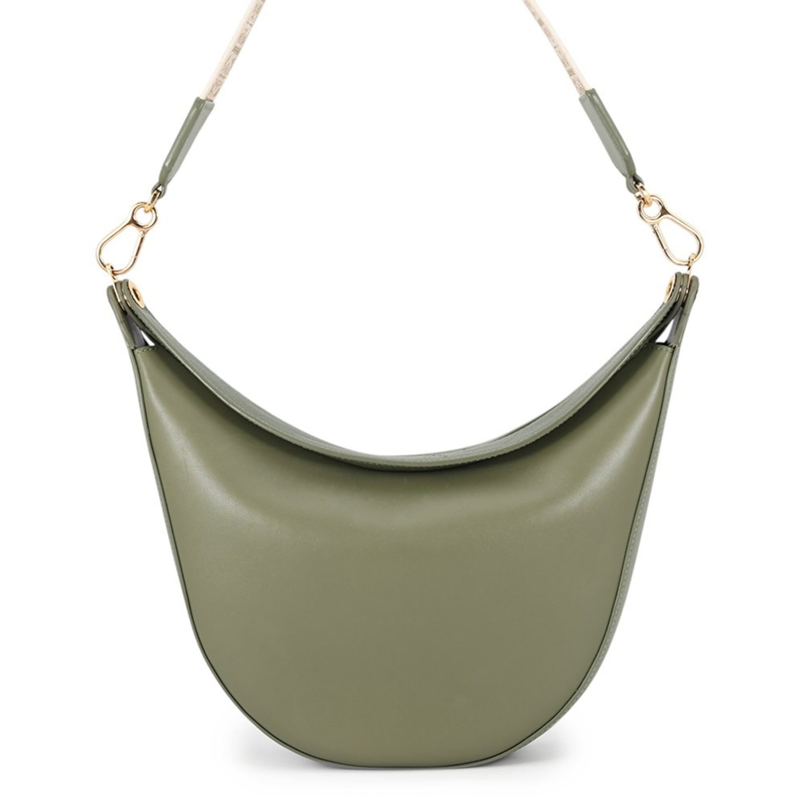 Leather shoulder bag by Loewe: Leather shoulder bag by Loewe Leather shoulder bag by Loewe, crafted from high-quality khaki leather with gold hardware and a sleek magnet closure. Measuring 17cm x 30cm x 8cm, this stylish accessory