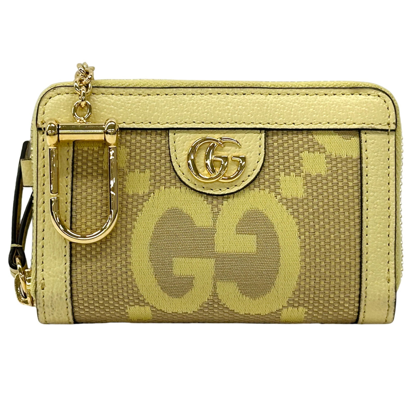 Gucci Coin Purse/ Coin Case Canvas Leather: Gucci Coin Purse/ Coin Case Canvas Leather Canvas and leather come together in this Gucci coin purse/coin case, featuring a bright yellow color. Measuring 8cm x 12cm x 2cm, it's a compact accessory