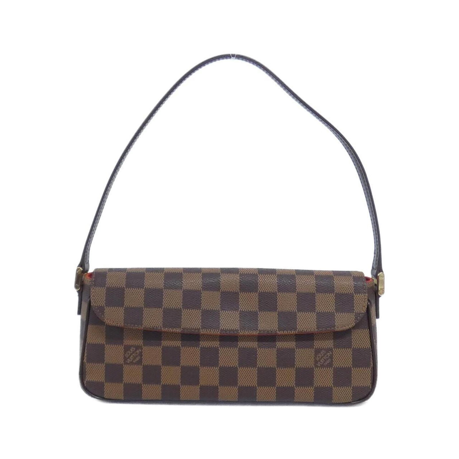 Shoulder bag coated canvas by Louis Vuitton: Shoulder bag coated canvas by Louis Vuitton Coated canvas by Louis Vuitton, featuring the iconic Damier Canvas and Ebene patterns. This stylish shoulder bag boasts a classic design with clean lines