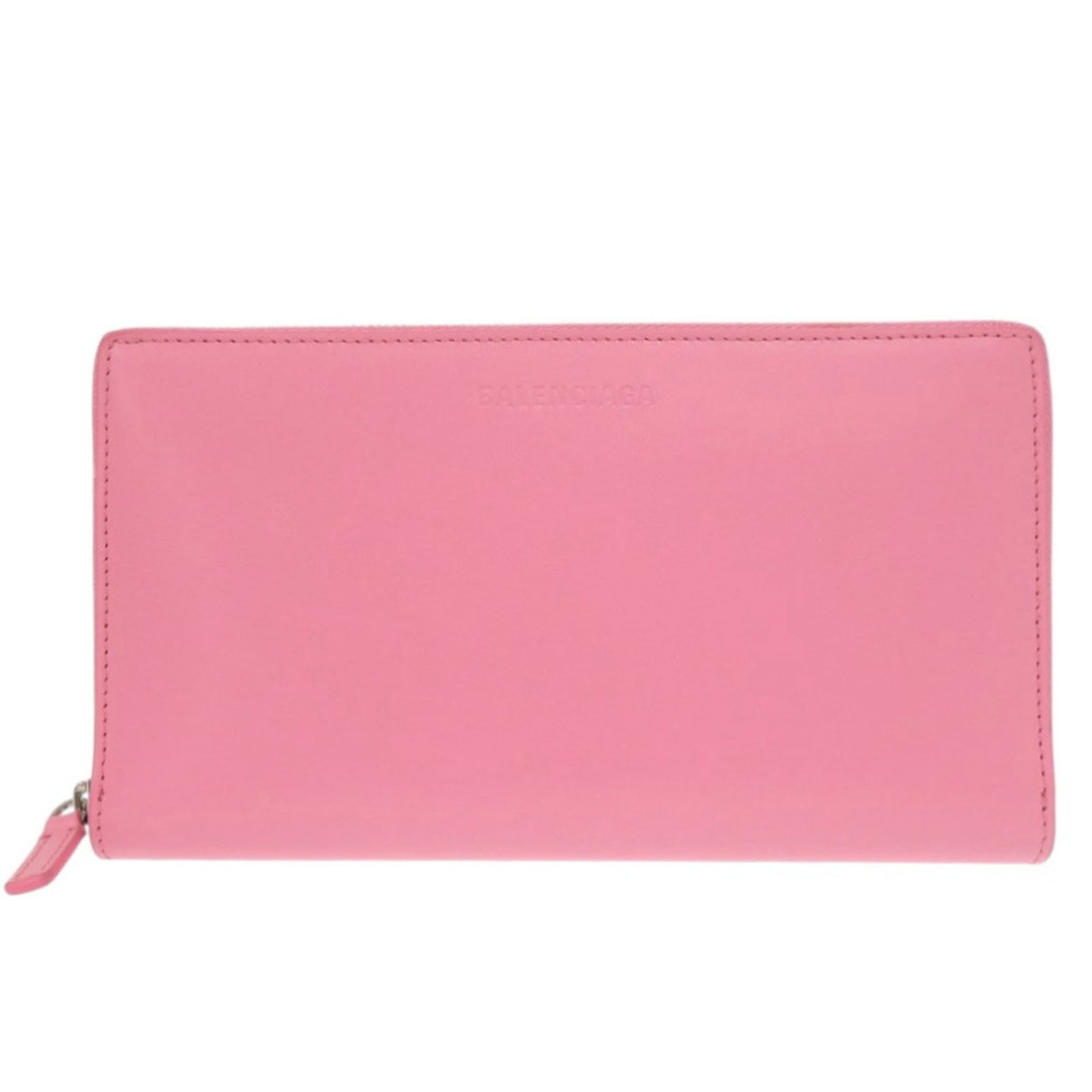 Balenciaga Long Wallet (Bi-Fold) Leather: Balenciaga Long Wallet (Bi-Fold) Leather Pink Balenciaga Country of Origin Italy Leather Bi-Fold Wallet with dimensions 10cm x 19cm x 2cm. Made from high-quality leather, this long wallet features a