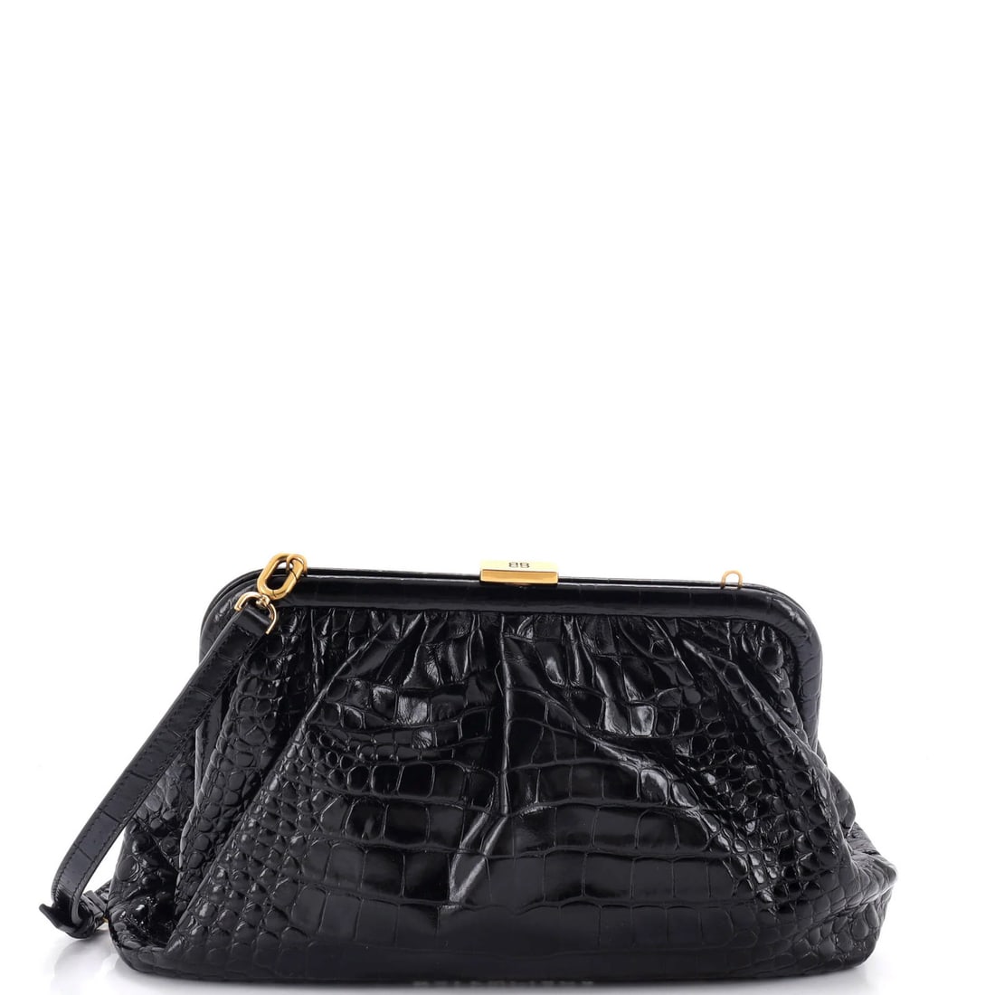 Balenciaga Cloud Clutch Crocodile Embossed Leather Large (1 of 5)