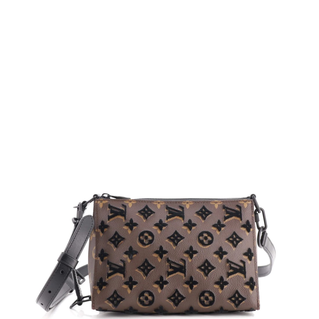 Louis Vuitton Triangle Messenger Monogram Tuffetage Canvas: Louis Vuitton Triangle Messenger Monogram Tuffetage Canvas The Louis Vuitton Triangle Messenger Monogram Tuffetage Canvas is a stylish cross body bag with a rich brown canvas exterior, featuring the