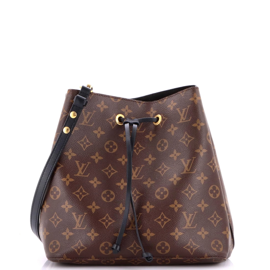 Handbag Monogram Canvas Leather With Louis Vuitton NeoNoe MM: Handbag Monogram Canvas Leather With Louis Vuitton NeoNoe MM Canvas Coated Louis Vuitton NeoNoe MM Handbag with Leather Monogram, featuring a classic bucket style and signature monogram pattern,