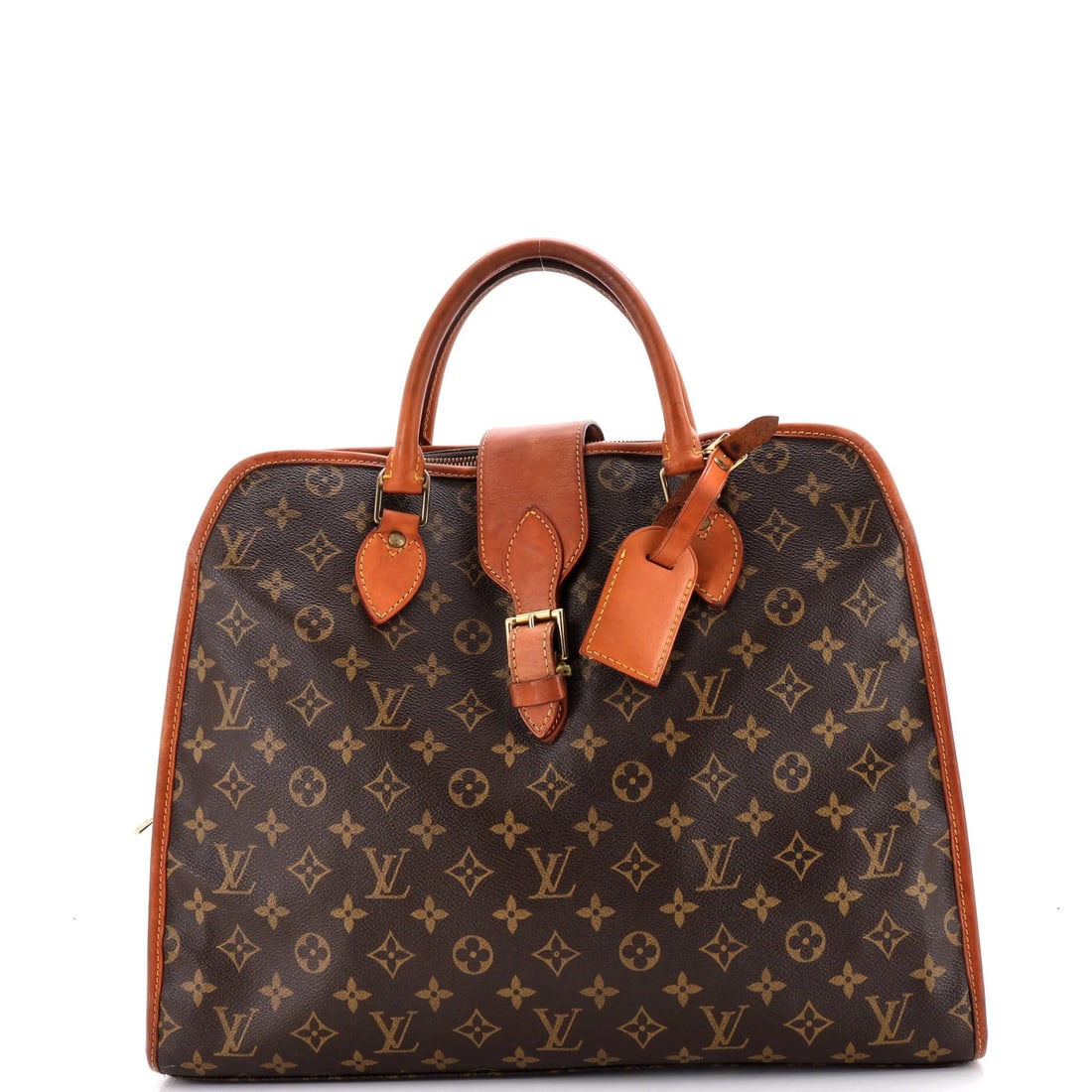 Rivoli Soft Briefcase Monogram Louis Vuitton: Rivoli Soft Briefcase Monogram Louis Vuitton The Rivoli Soft Briefcase Monogram Louis Vuitton features a classic design with a brown canvas exterior and gold hardware. This briefcase boasts a neutral