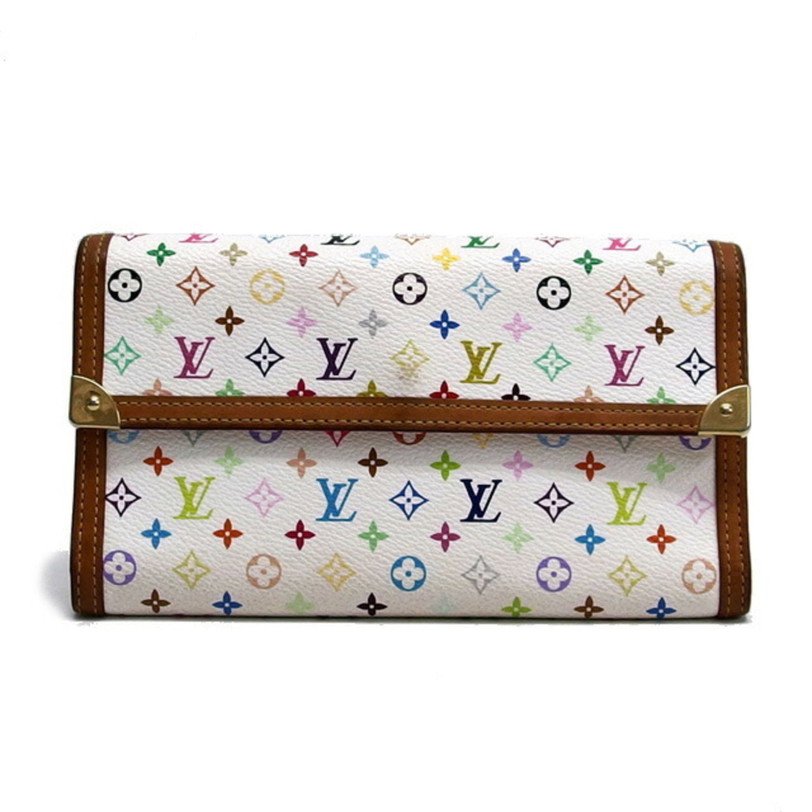 Louis Vuitton Long Wallet (Tri-Fold) Monogram Multicolore Canvas: Louis Vuitton Long Wallet (Tri-Fold) Monogram Multicolore Canvas Tri-fold canvas wallet with iconic Louis Vuitton monogram multicolore design, crafted from high-quality canvas. Measuring 10.5cm x