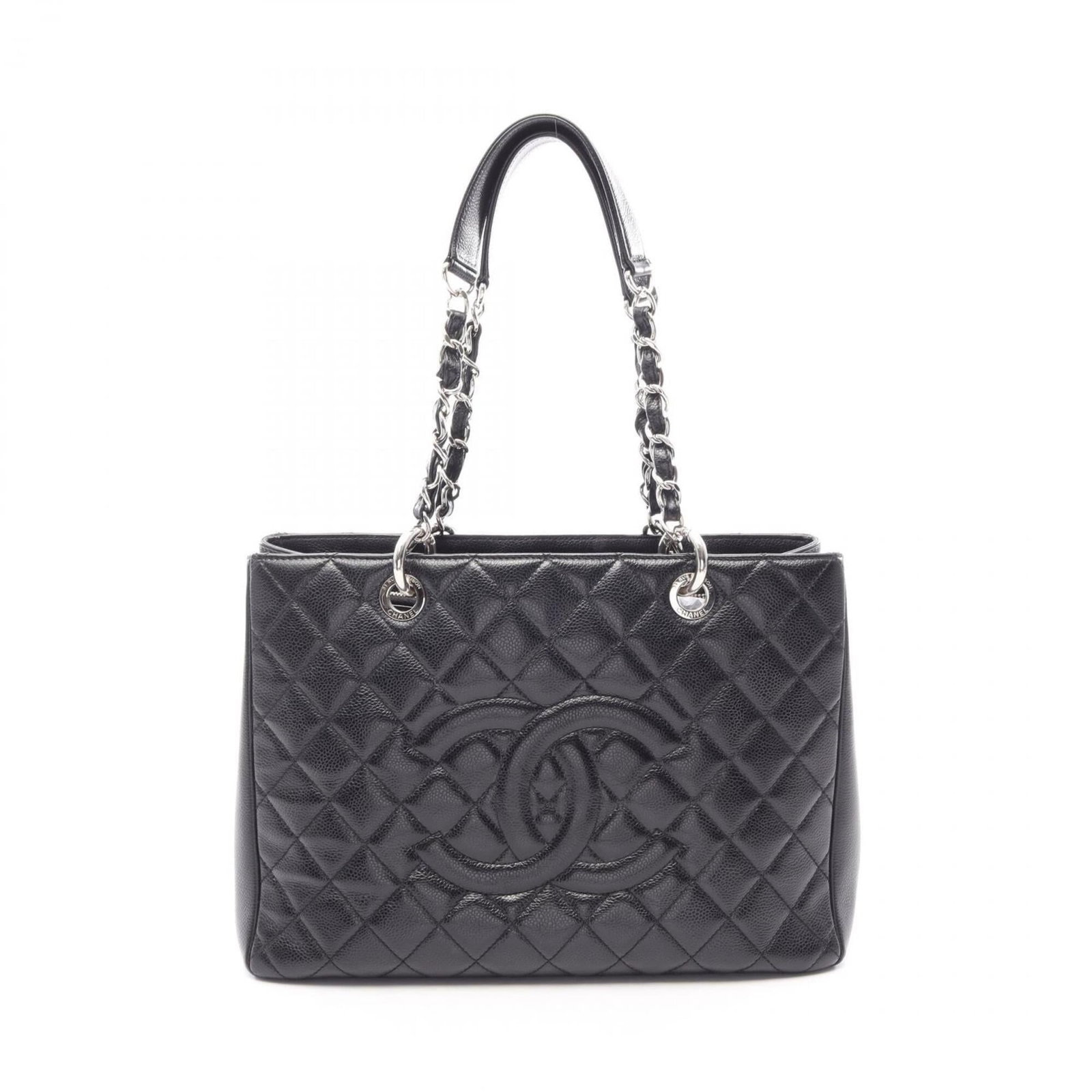 Chanel Handbag Tote Bag Grained Calfskin: Chanel Handbag Tote Bag Grained Calfskin Black Grained Calfskin Chanel Handbag Tote Bag with precise measurements and classic design. Made from high-quality Grained Calfskin material, this timeless to