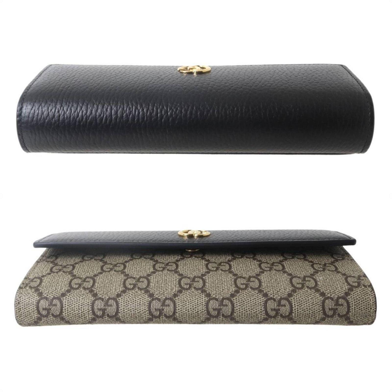 PVC LEATHER GUCCI LONG WALLET FOLD TRI - 4