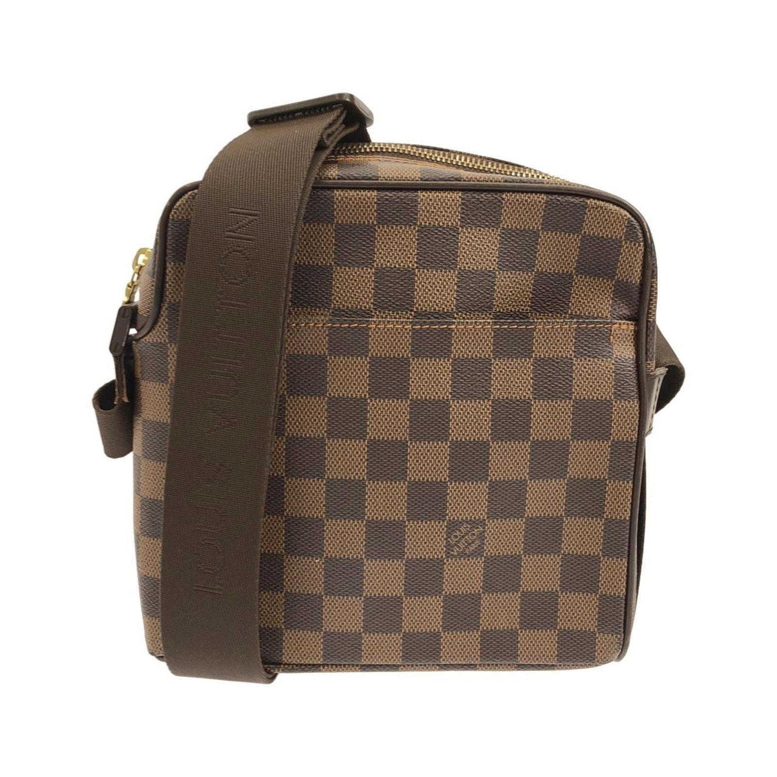 Shoulder bag coated canvas by Louis Vuitton: Shoulder bag coated canvas by Louis Vuitton Coated canvas by Louis Vuitton, featuring Ebene color and gold hardware, adds a touch of sophistication to any outfit. This compact shoulder bag measures