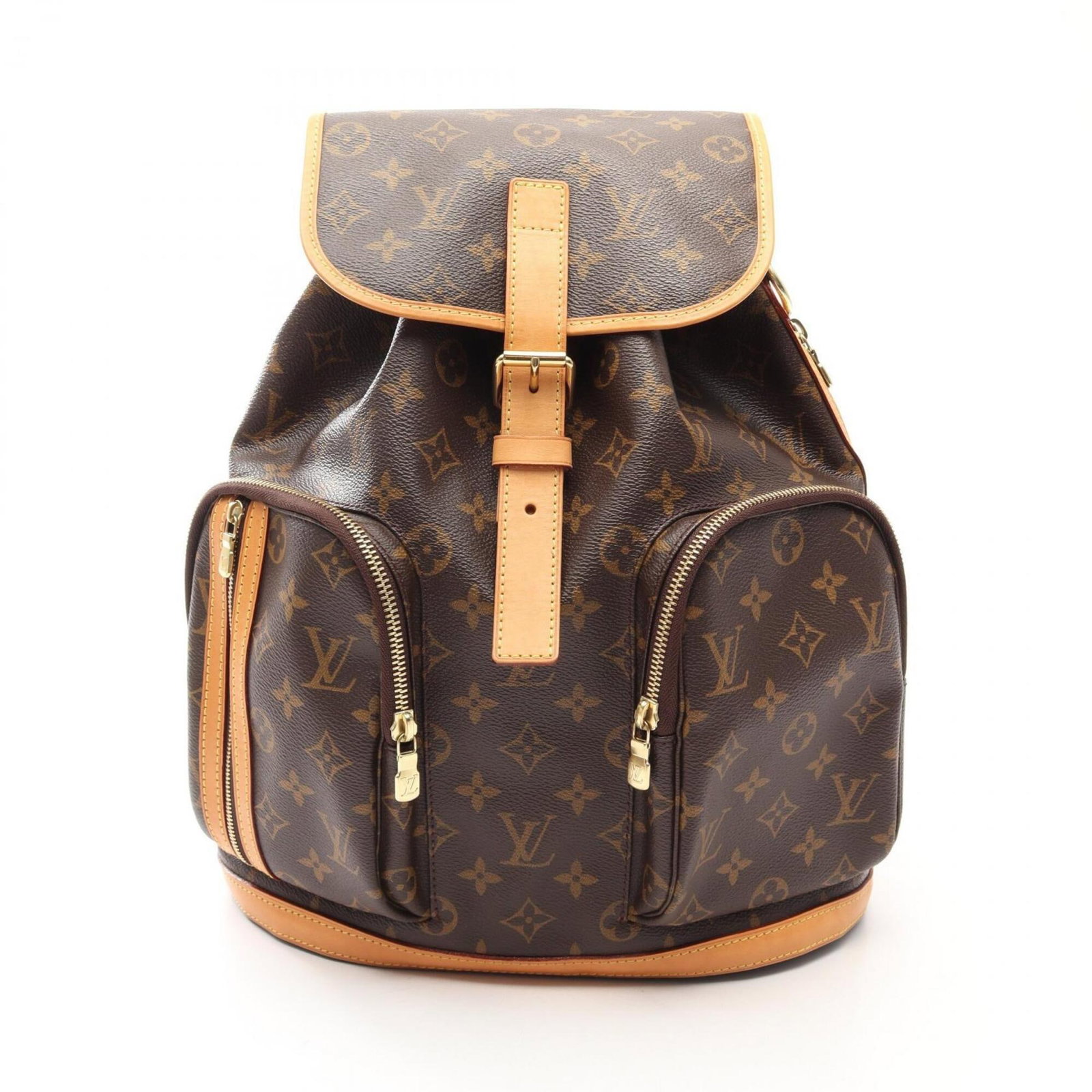 Vuitton Louis Pvc Leather Backpack Handbag: Vuitton Louis Pvc Leather Backpack Handbag The Louis Vuitton M40107 backpack handbag boasts a striking combination of PVC and leather materials, presented in a rich brown color. Measuring 38cm x 31cm 