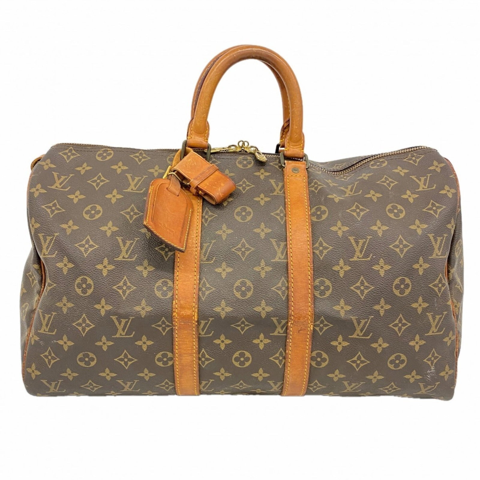 Boston Bag By Louis Vuitton: Boston Bag By Louis Vuitton Boston Bag by Louis Vuitton, featuring the iconic monogram pattern in rich brown hues. This stylish and versatile bag measures 27cm x 45cm x 20cm, making it a practical
