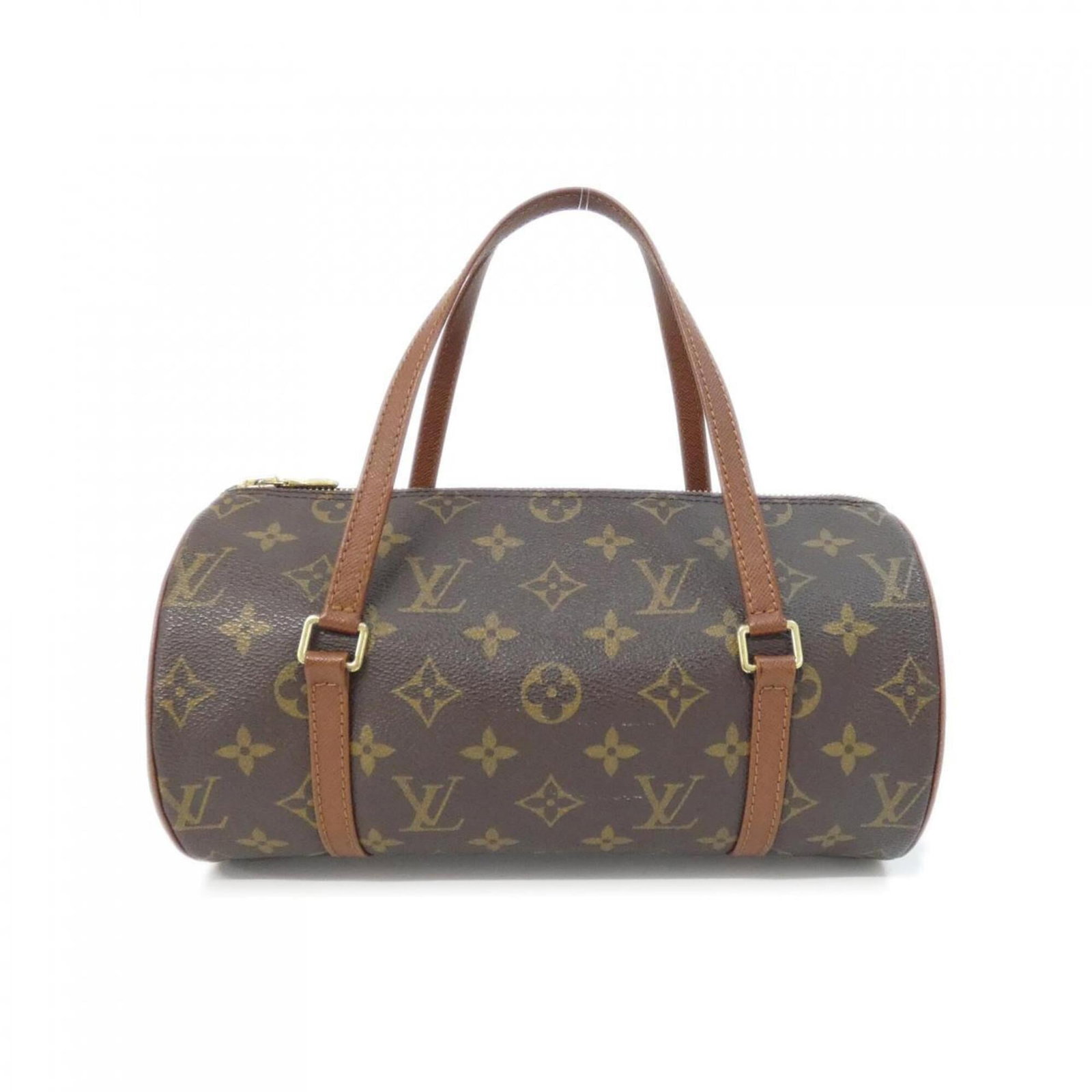Canvas Coated Louis Vuitton Handbag: Canvas Coated Louis Vuitton Handbag Marron coated canvas Louis Vuitton handbag with gold hardware, measuring 14cm x 26cm x 14cm. This stylish bag boasts a classic design and premium materials, making