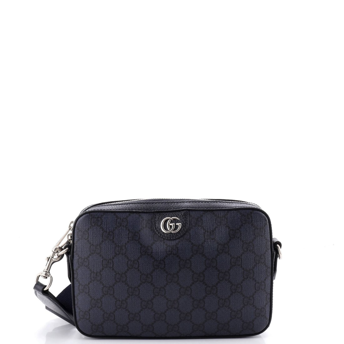 Gucci Zip Wristlet Bag Small Canvas Coated GG: Gucci Zip Wristlet Bag Small Canvas Coated GG Small canvas coated GG Gucci Zip Wristlet Bag in blue features a cross body design with a zip closure, perfect for adding a touch of luxury to your daily
