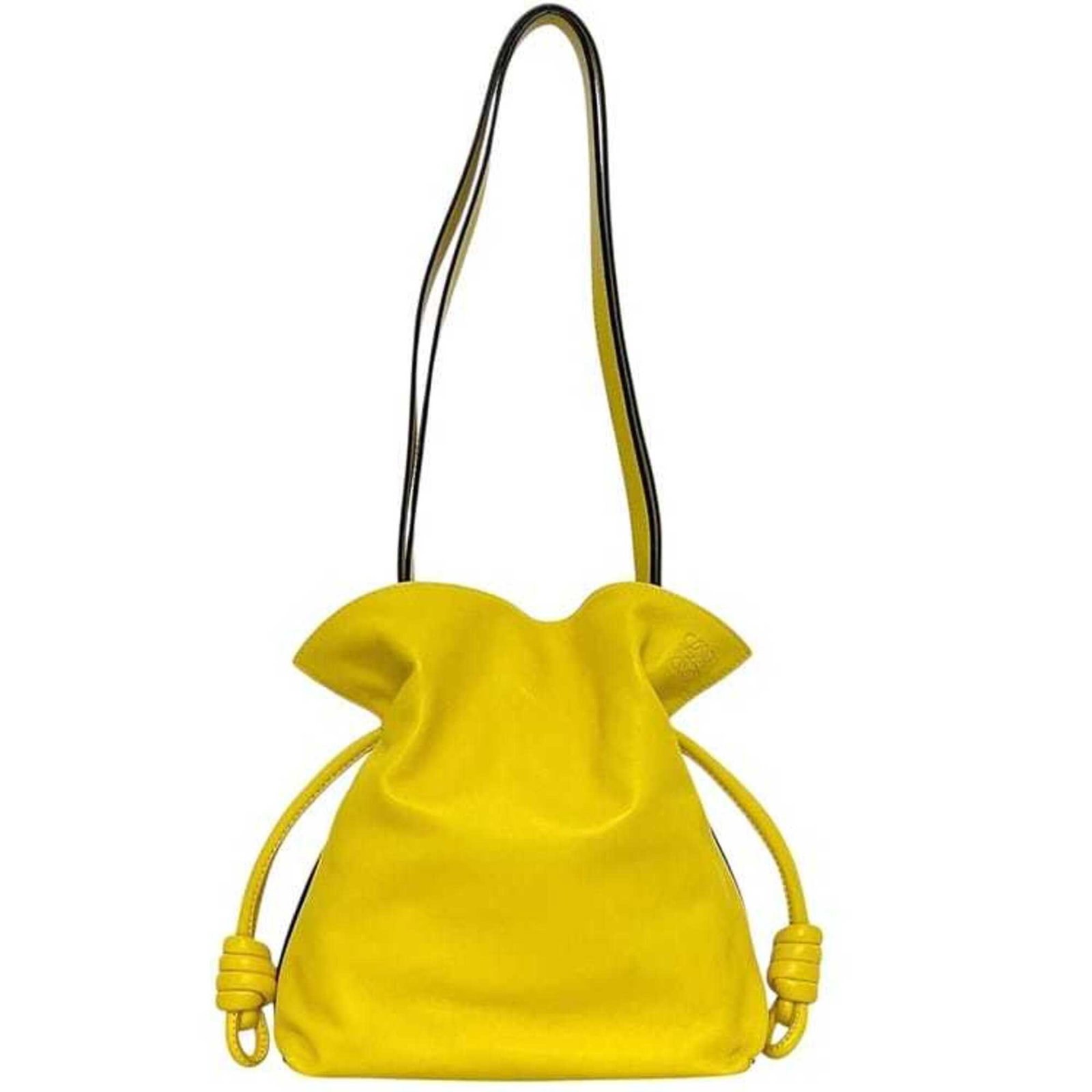 Loewe Nappa Leather Tote Bag Shoulder Bag: Loewe Nappa Leather Tote Bag Shoulder Bag Yellow Loewe Nappa Leather Tote Bag. Made from high-quality nappa leather, this shoulder bag boasts a classic design with clean lines and a spacious interior.