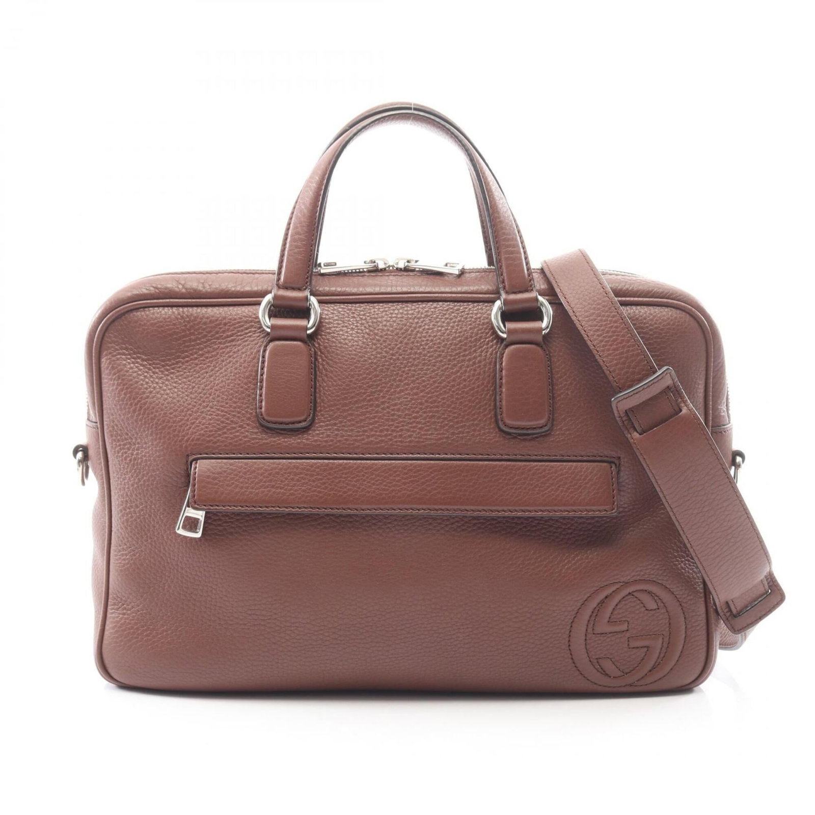 Gucci Briefcase Handbag Leather: Gucci Briefcase Handbag Leather Brown Gucci Briefcase Handbag Leather. Made from high-quality leather, this briefcase handbag features a classic design with dimensions of 23cm x 34.5cm x 5cm. The sign