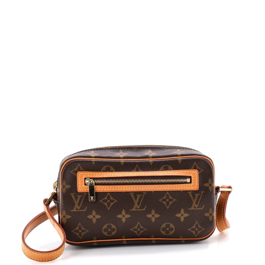 Canvas Monogram Pochette Cite Louis Vuitton: Canvas Monogram Pochette Cite Louis Vuitton Canvas Monogram Pochette Cite Louis Vuitton in Brown, featuring the iconic monogram canvas exterior and leather-lined interior. This shoulder bag boasts a c