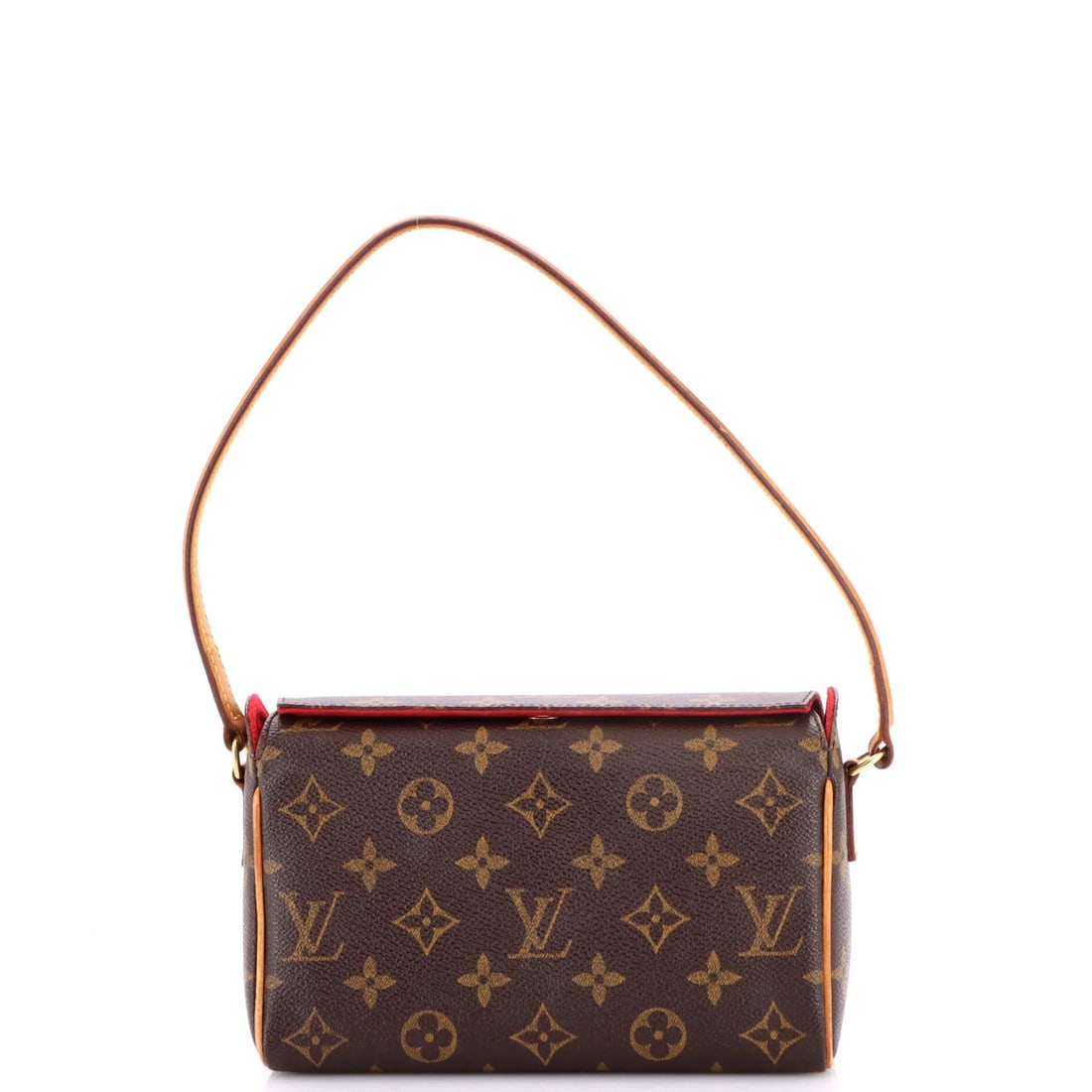 Monogram canvas handbag by Louis Vuitton: Monogram canvas handbag by Louis Vuitton The Louis Vuitton Recital Monogram Canvas Handbag boasts classic style with its timeless brown canvas exterior, adorned with the iconic monogram pattern.