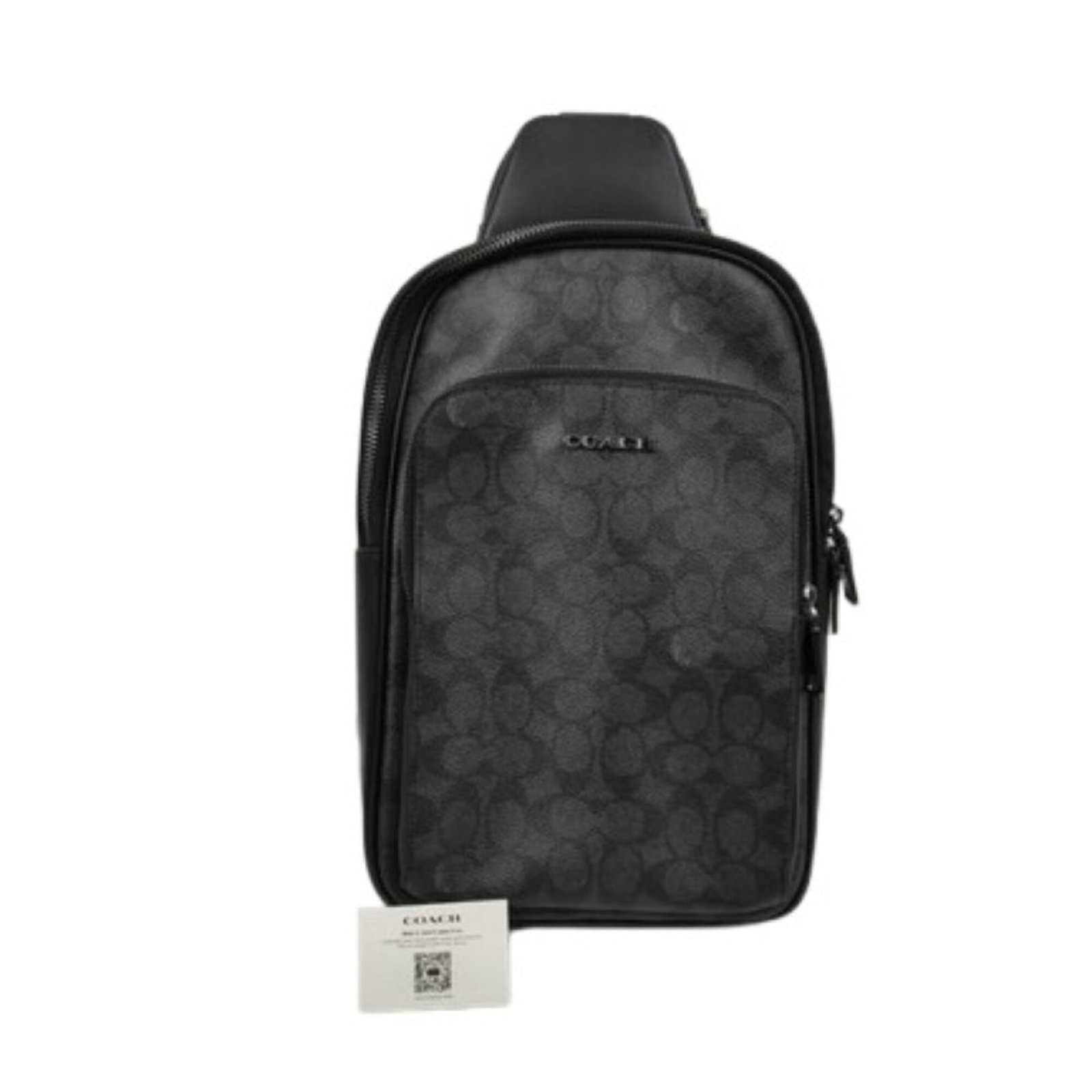 Coach Pvc Leather Sling Bag Shoulder Bag: Coach Pvc Leather Sling Bag Shoulder Bag The Coach PVC Leather Sling Bag features a sleek black design with a durable PVC exterior and premium leather accents, making it a stylish and practical access
