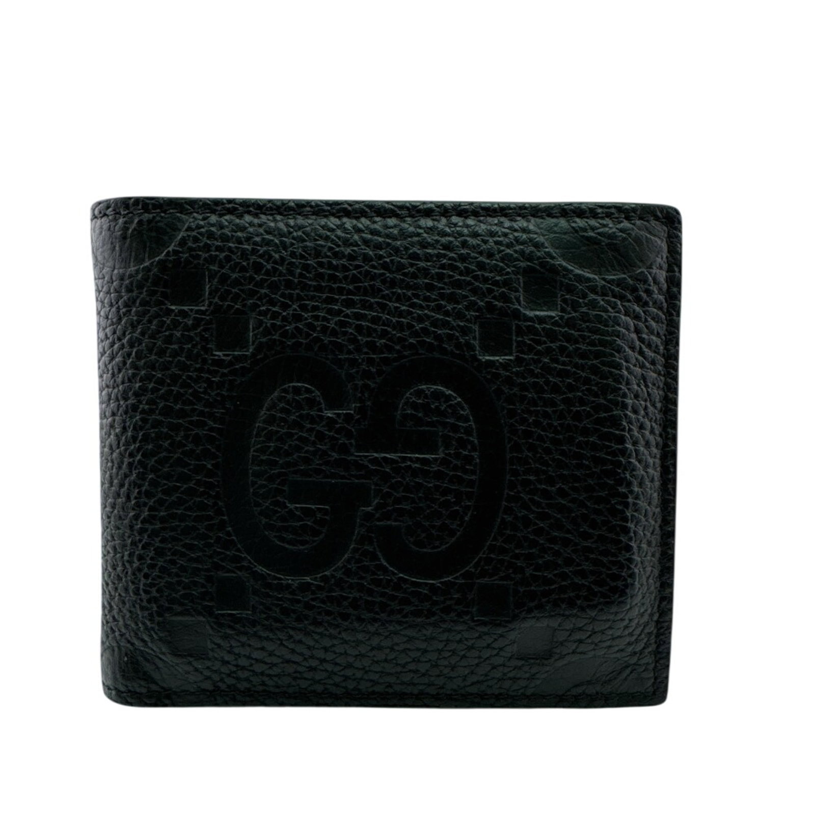 Gucci Wallet (Bi-Fold) Leather: Gucci Wallet (Bi-Fold) Leather Black bi-fold leather wallet from Gucci, measuring 9.7cm x 11cm / 3.81'' x 4.33''. Made entirely of high-quality leather, this wallet features a classic design with clea