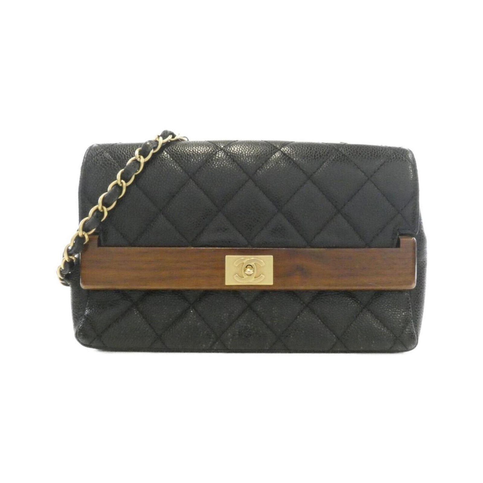 Calfskin Grained Chanel Bag: Calfskin Grained Chanel Bag Grained Calfskin Chanel Bag in Black. This shoulder bag features high-quality grained calfskin material and measures 14cm x 23cm x 7cm, making it a compact yet stylish