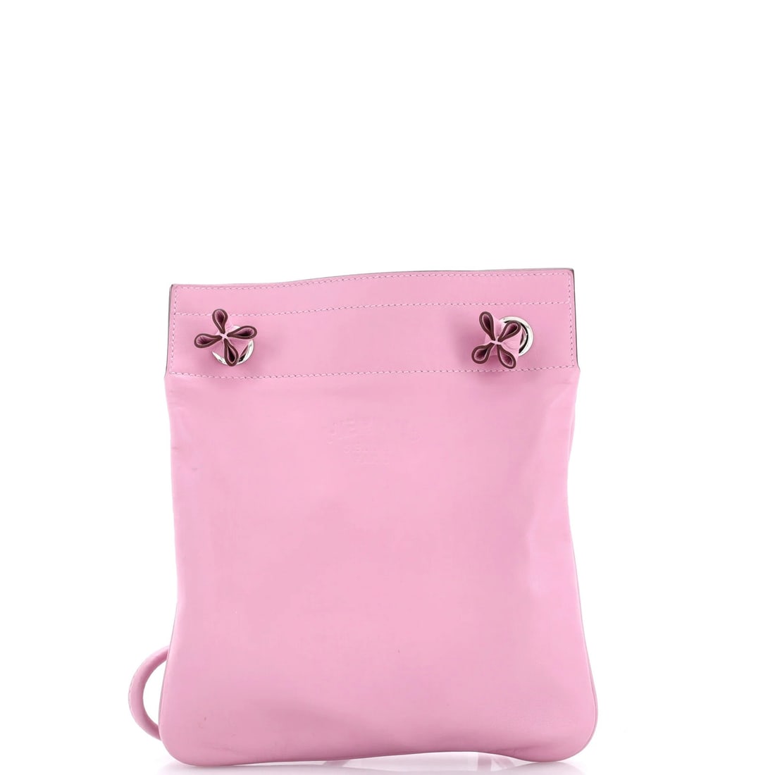 Hermes Aline Bag Milo Lambskin and Swift Mini: Hermes Aline Bag Milo Lambskin and Swift Mini Pink Milo Lambskin and Swift Mini Aline Bag from Hermes, featuring a cross body design with minor scuffs on the exterior handles and straps. The interior 