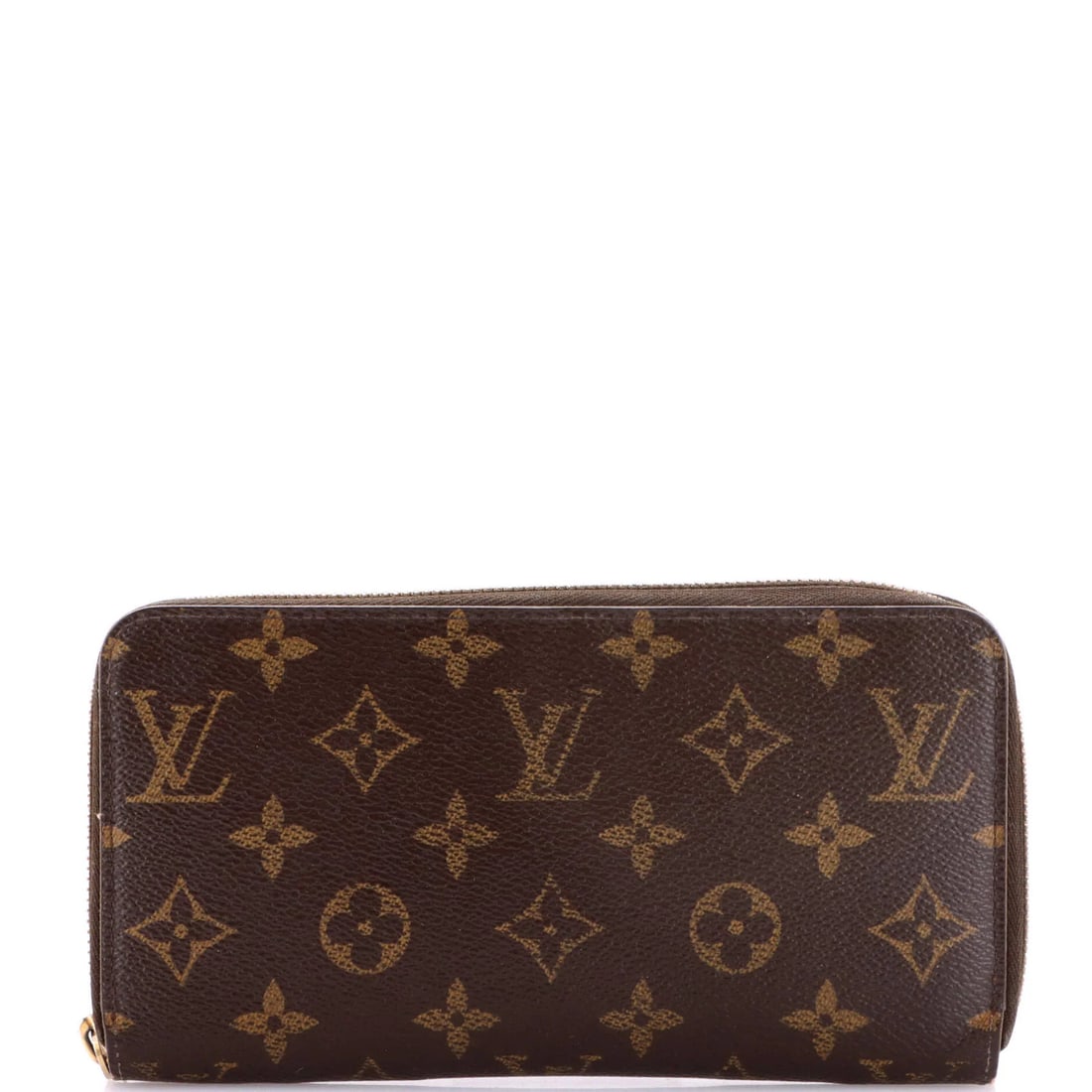 Louis Vuitton Zippy Wallet Monogram Canvas: Louis Vuitton Zippy Wallet Monogram Canvas Brown Louis Vuitton Zippy Wallet Monogram Canvas with gold hardware, featuring a canvas-coated exterior and leather interior. The wallet has moderate wear,